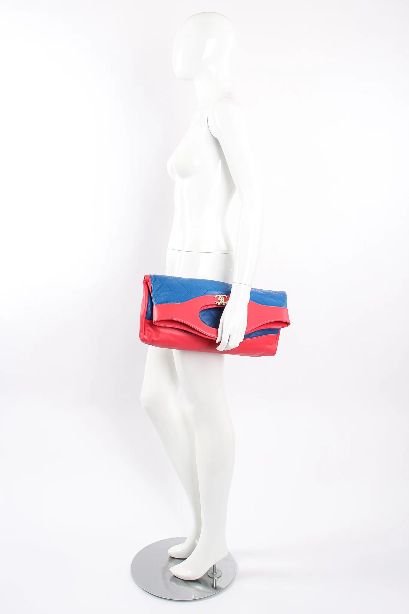 2018 A/W Quilted Colorblock Clutch Tote - Image 21