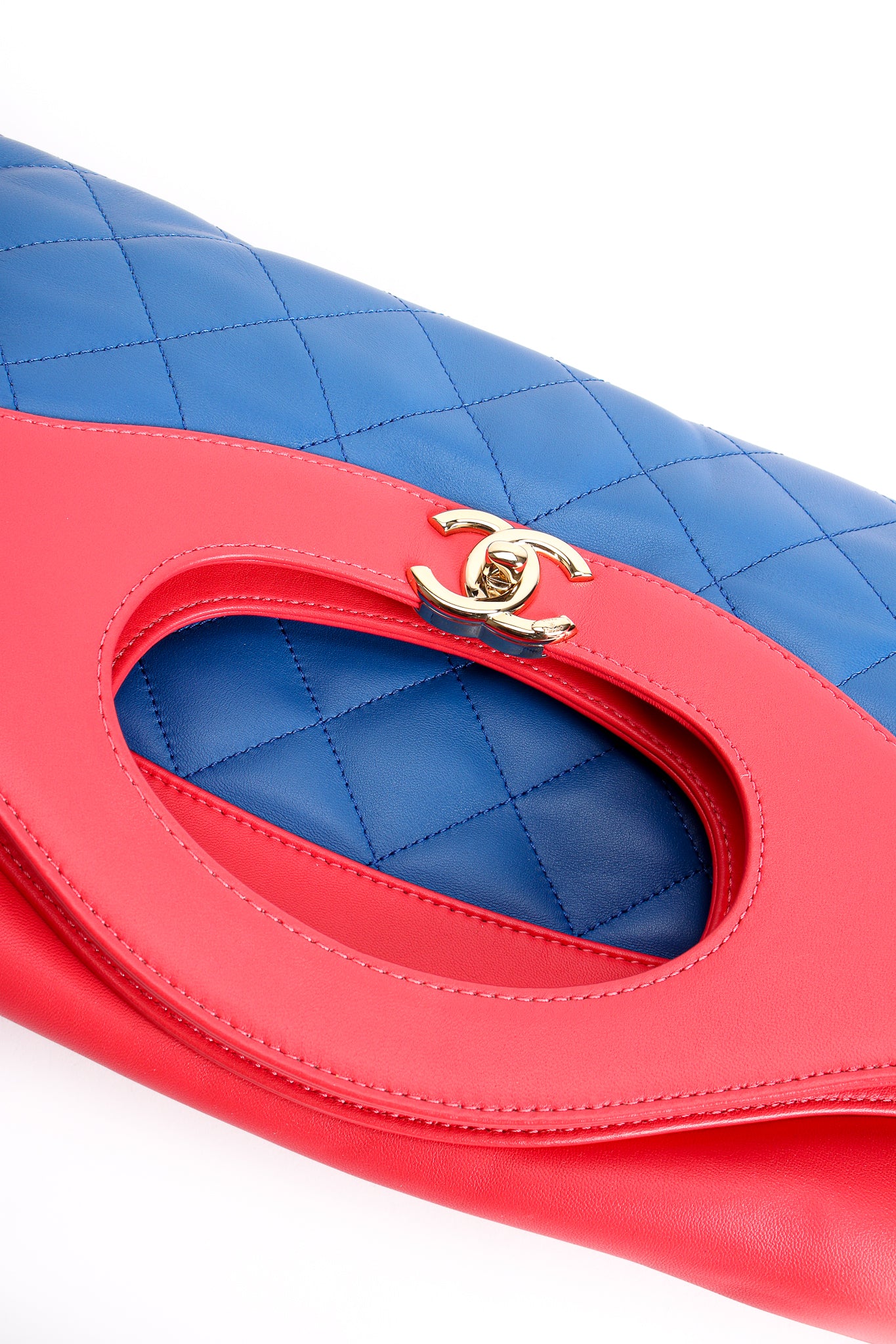 2018 A/W Quilted Colorblock Clutch Tote - Image 3