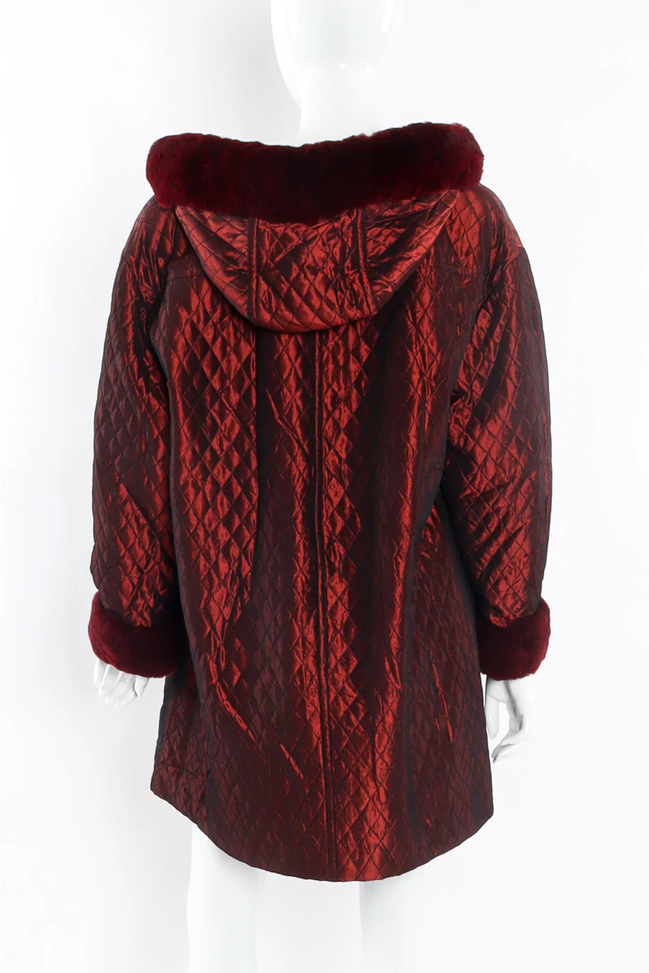 Quilted Fur Trim Coat - Image 3