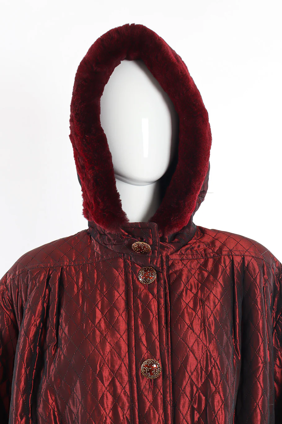 Quilted Fur Trim Coat - Image 5