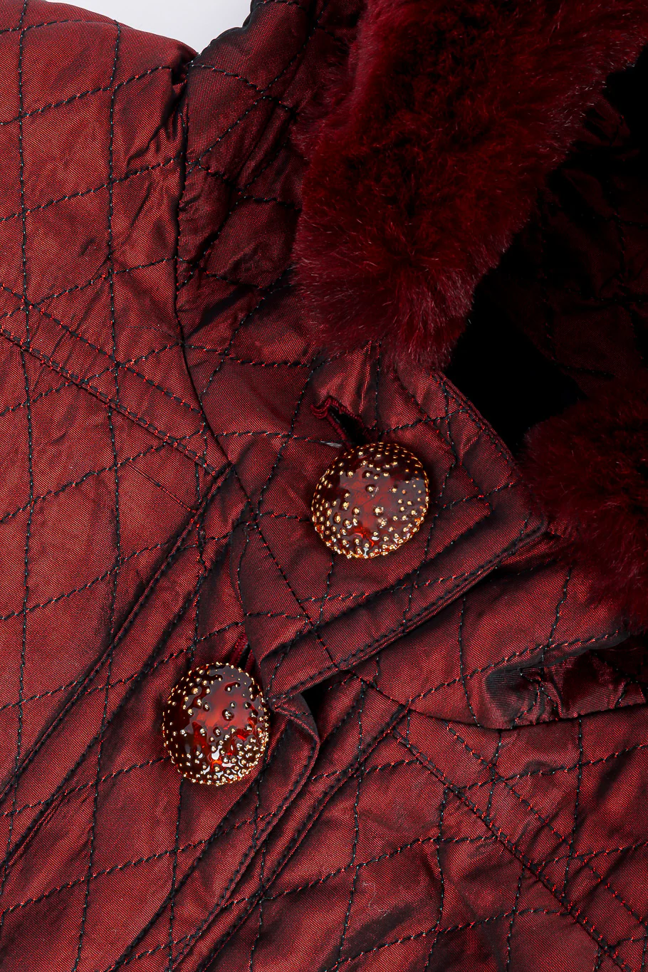 Quilted Fur Trim Coat - Image 7