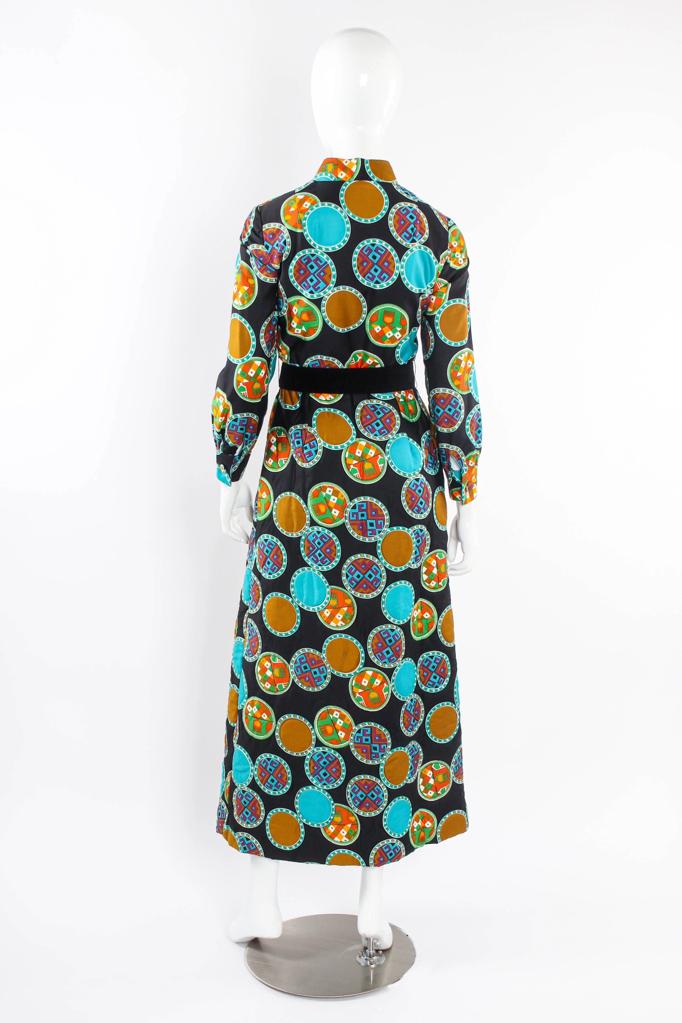 Geometric Print Quilted Hostess Dress - Image 4