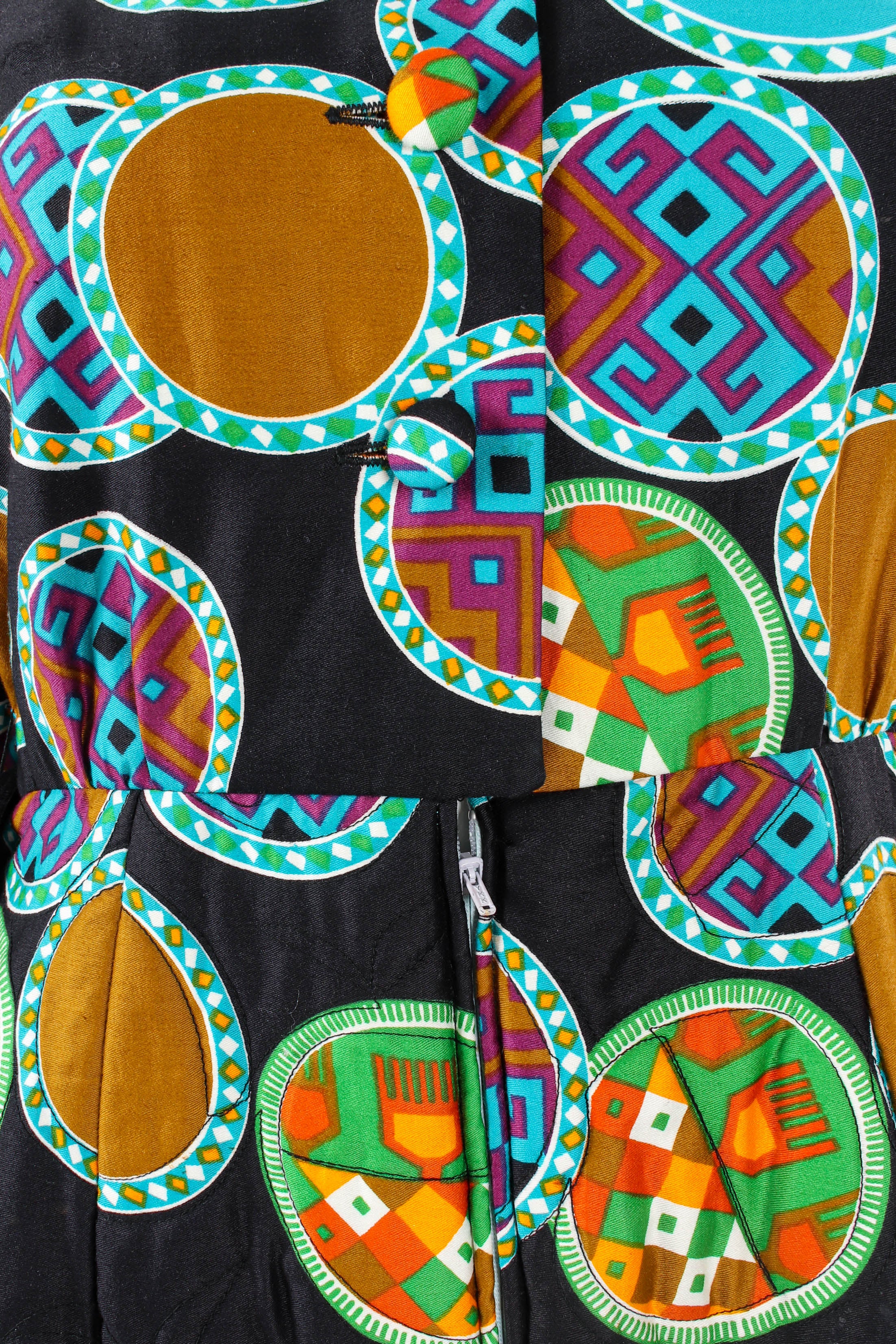 Geometric Print Quilted Hostess Dress - Image 6