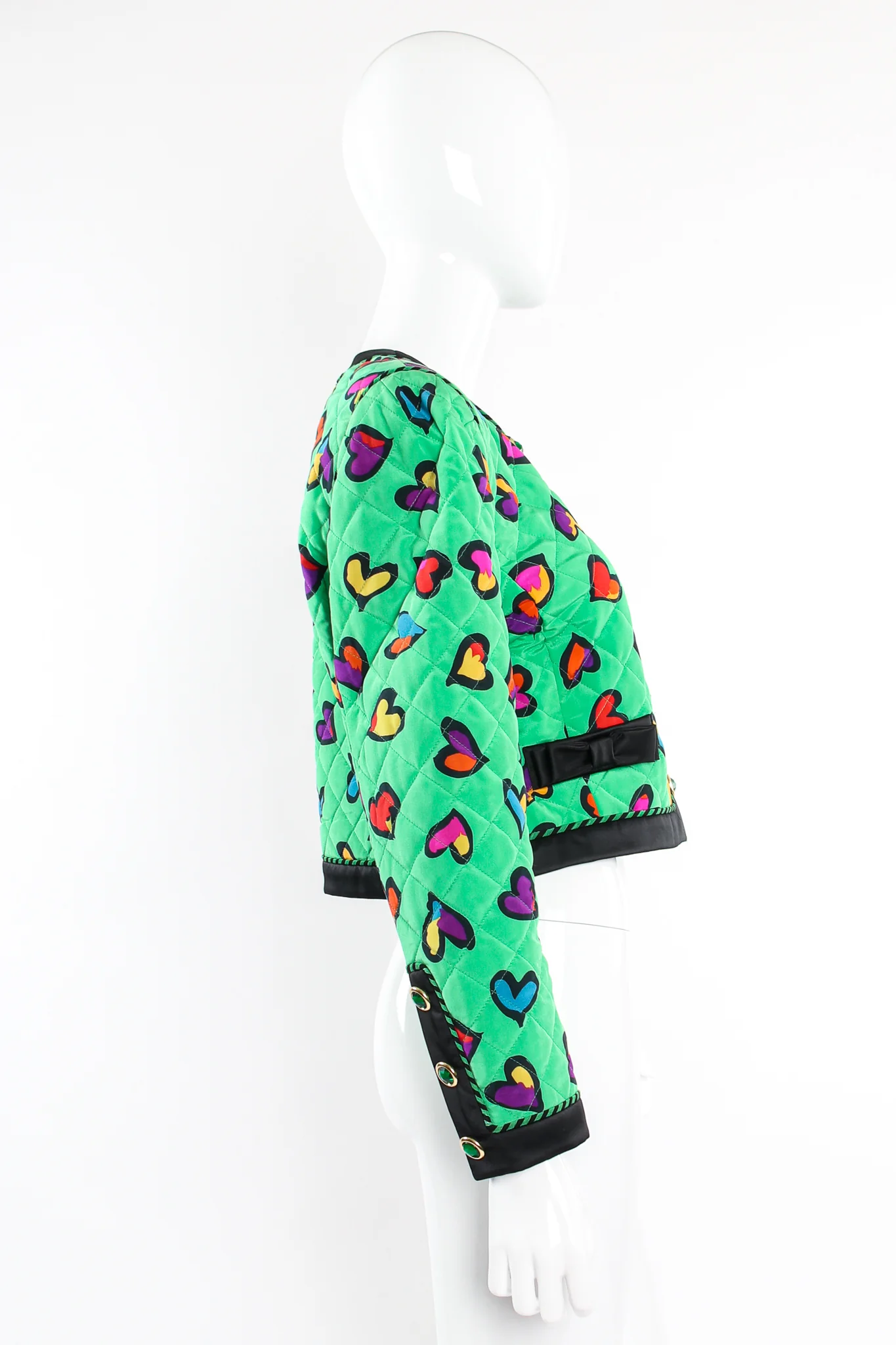Quilted Graffiti Heart Print Jacket - Image 11