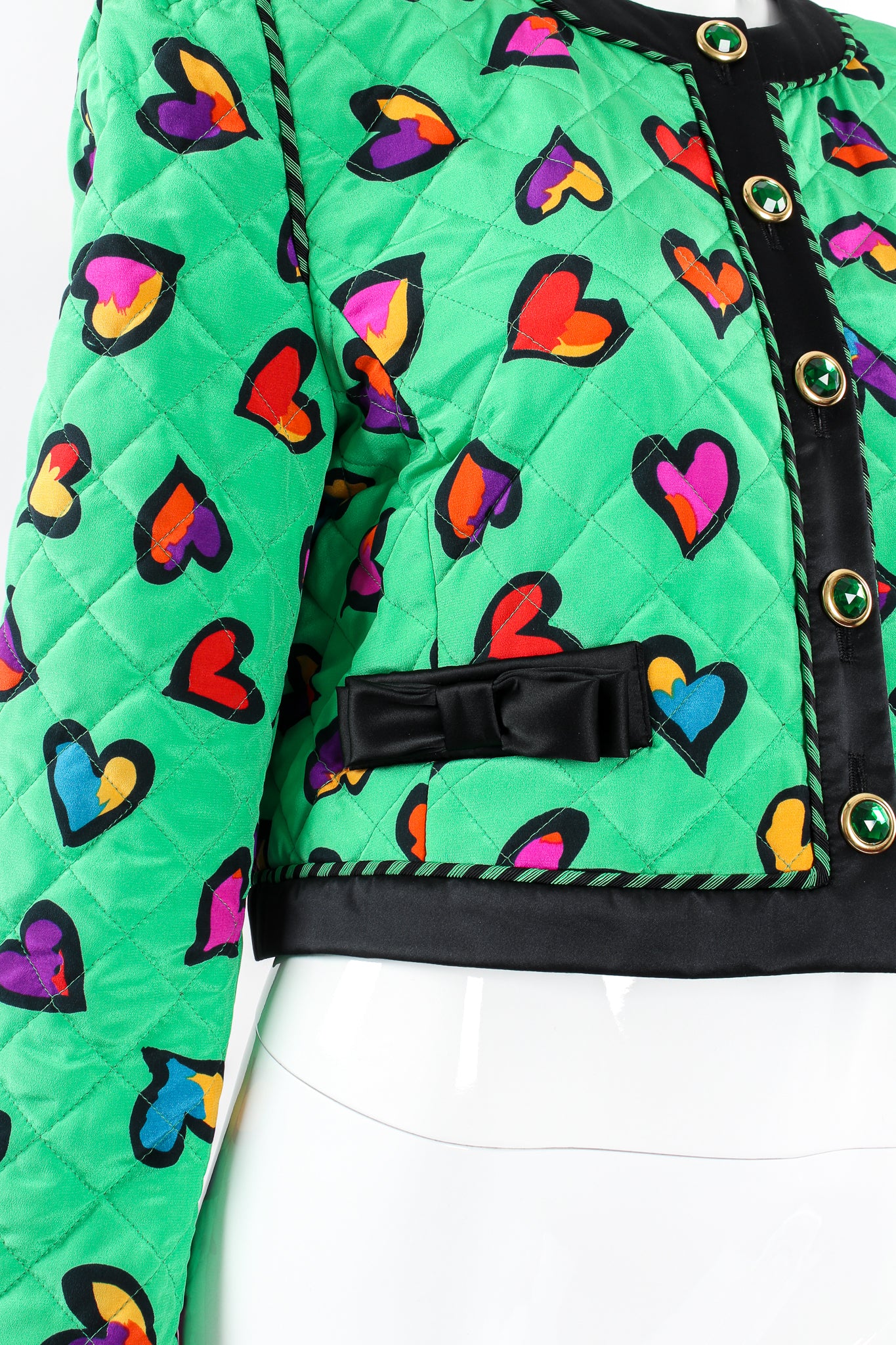Quilted Graffiti Heart Print Jacket - Image 13