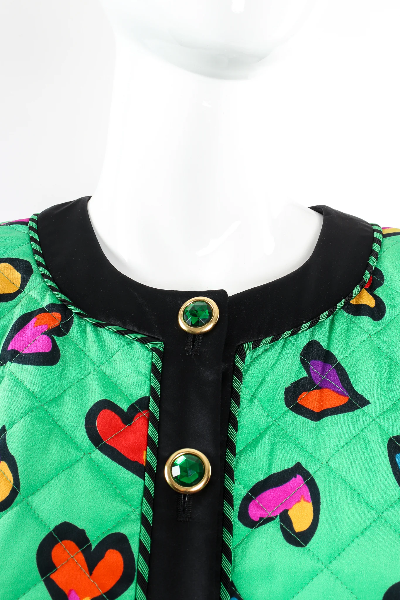 Quilted Graffiti Heart Print Jacket - Image 7