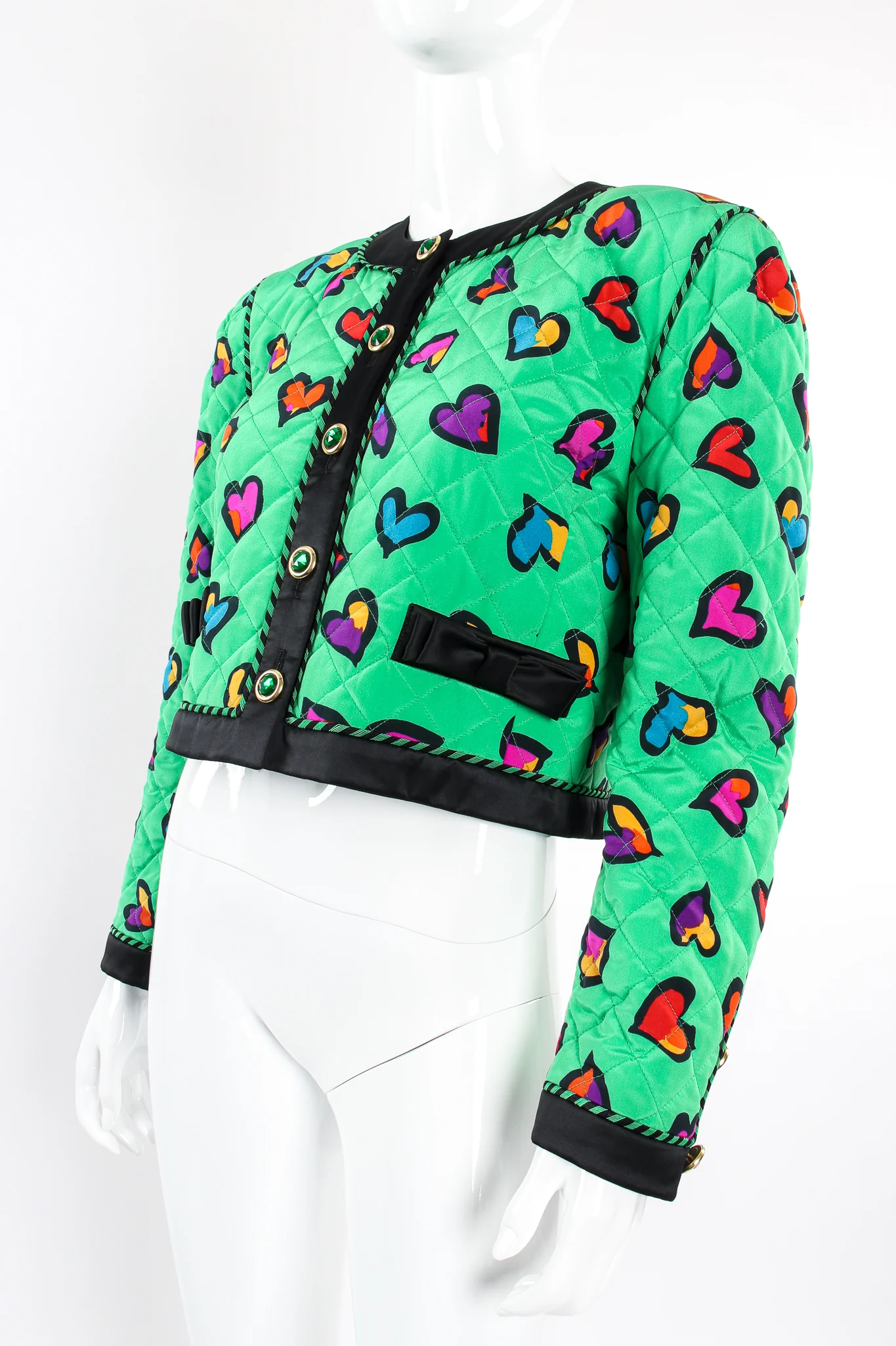 Quilted Graffiti Heart Print Jacket - Image 8