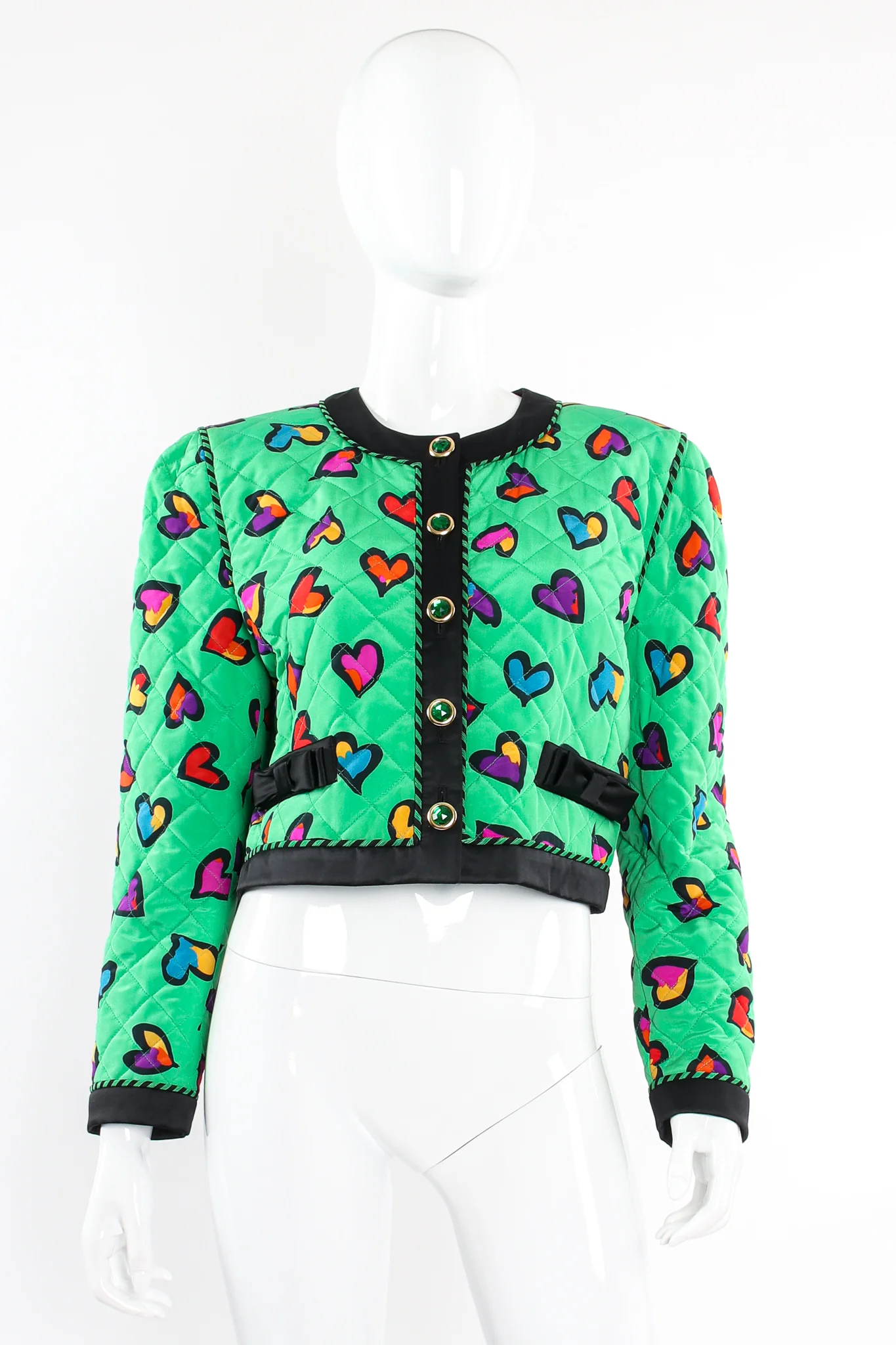Quilted Graffiti Heart Print Jacket - Image 9