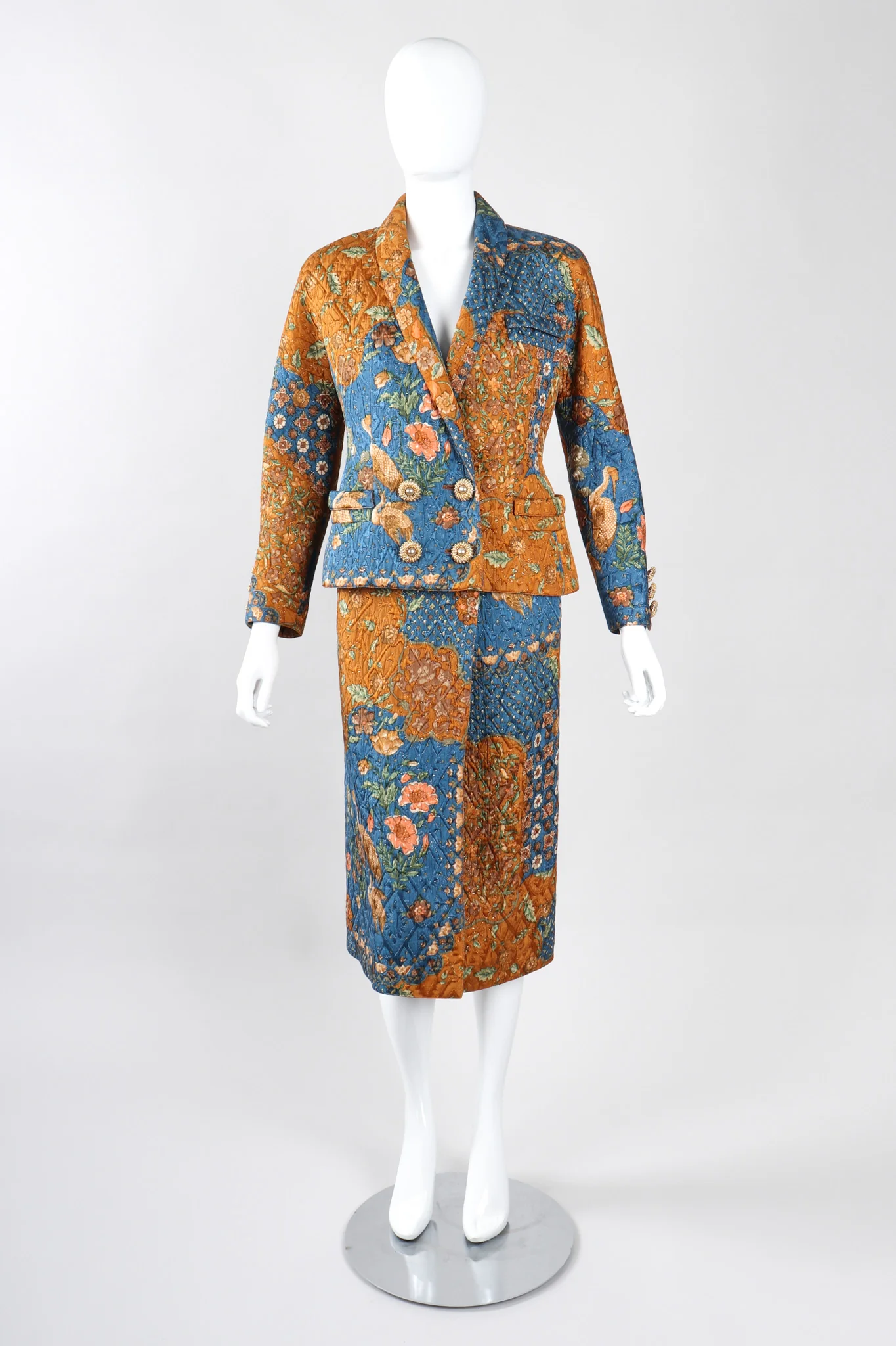 Quilted Jacket & Wrap Skirt Set - Image 2