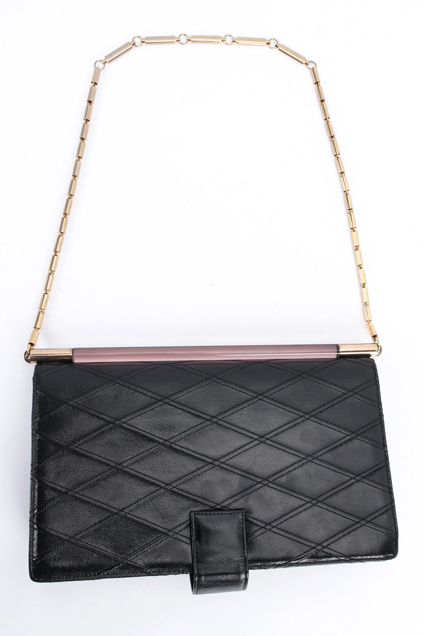 Quilted Leather Envelope Clutch - Image 3