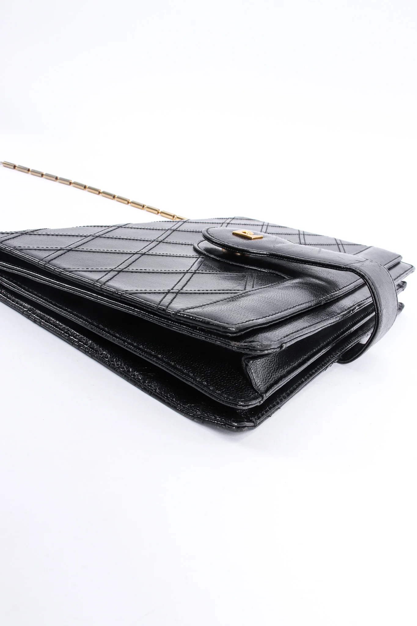 Quilted Leather Envelope Clutch - Image 7