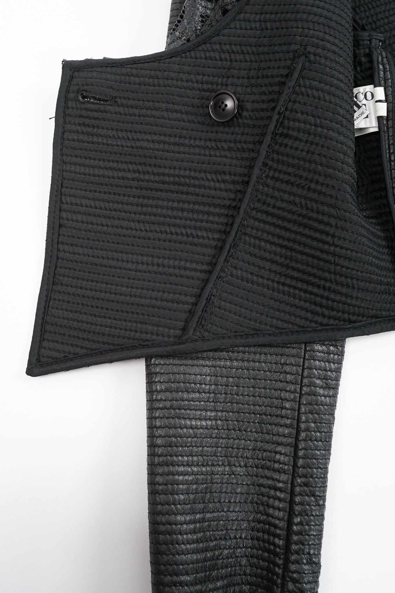 Quilted Leather Lace Jacket - Image 12