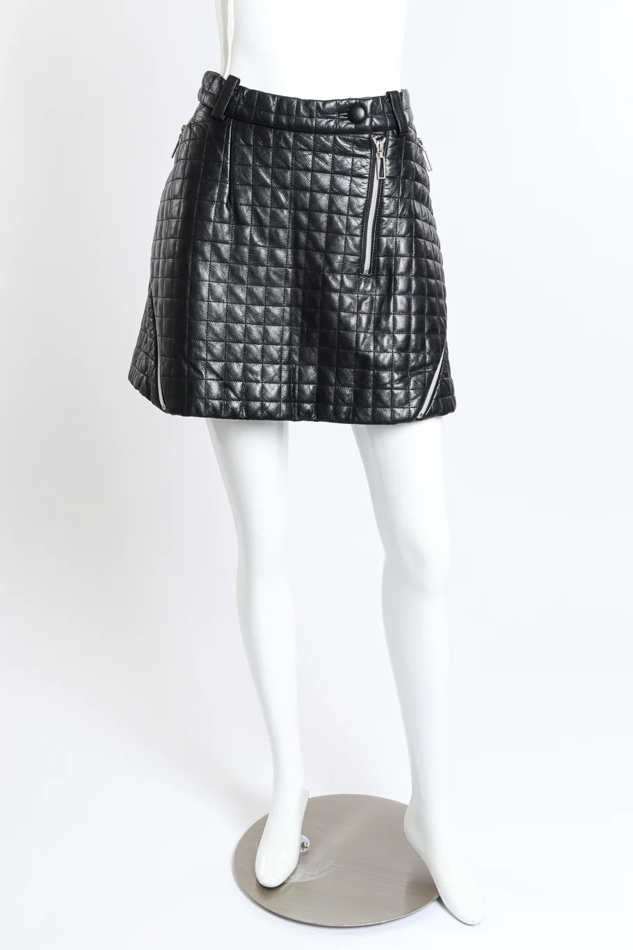 Quilted Leather Mini Skirt