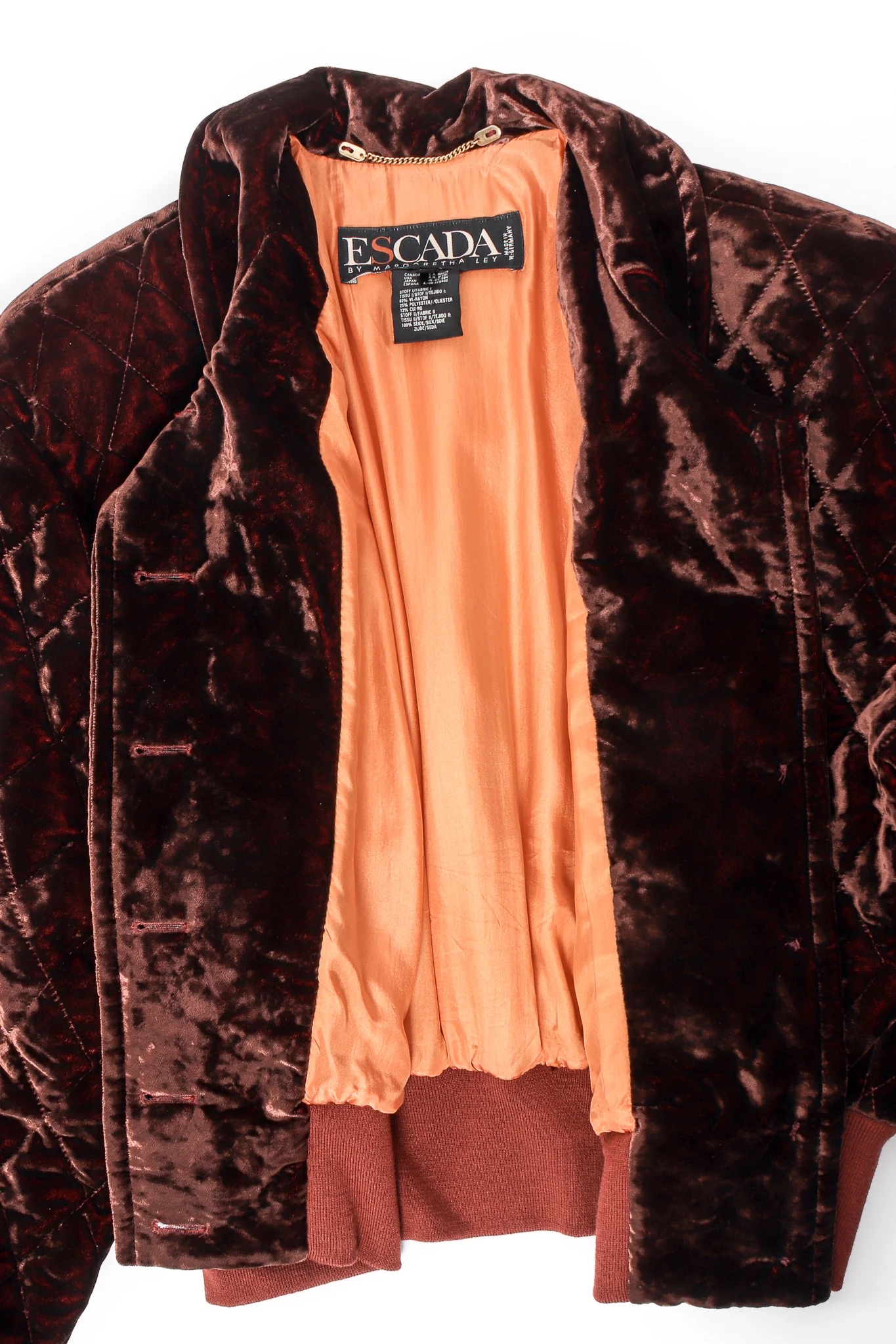 Quilted Panne Velvet Bomber Jacket - Image 8