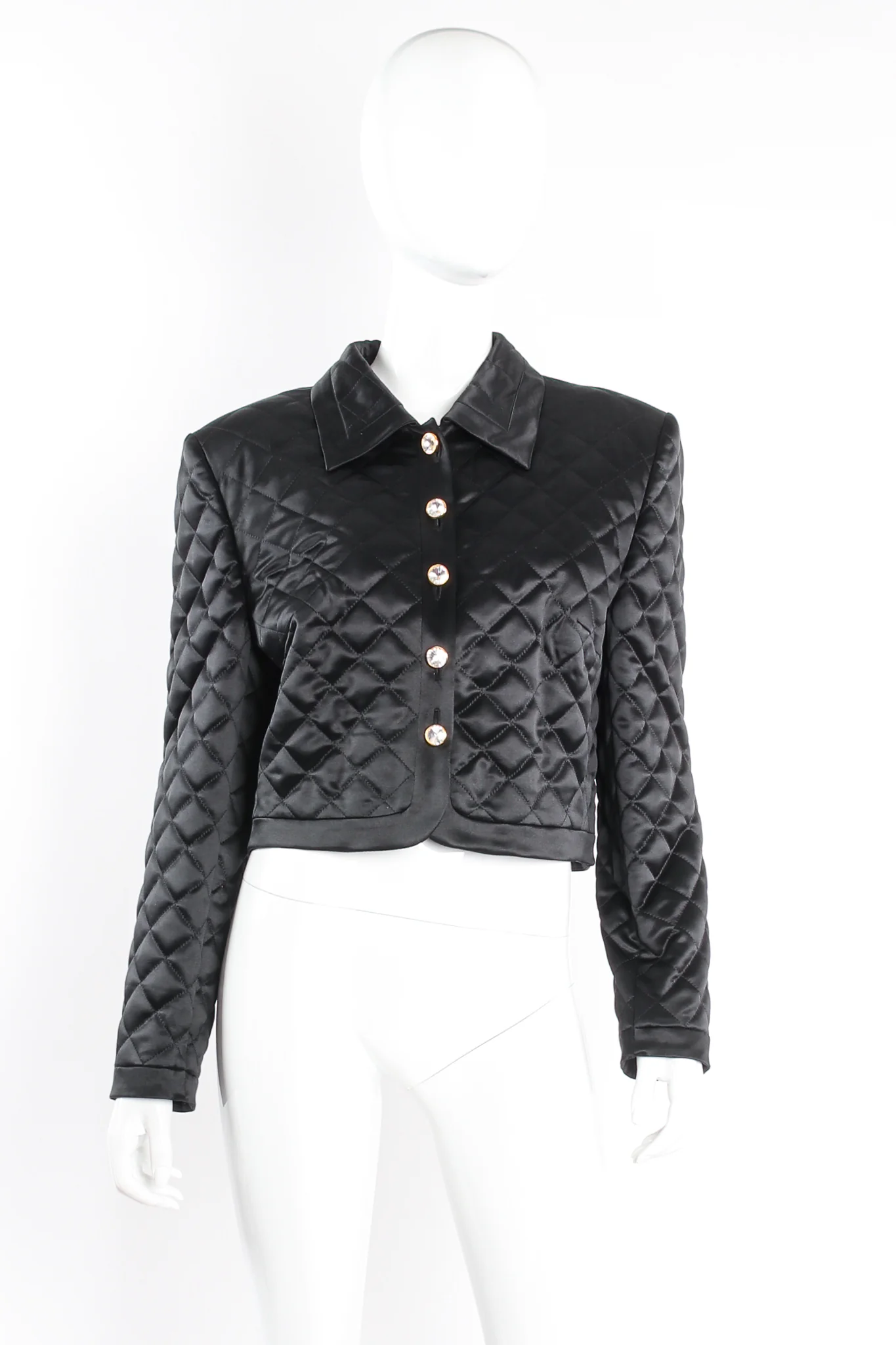 Quilted Satin Boxy Jacket - Image 3
