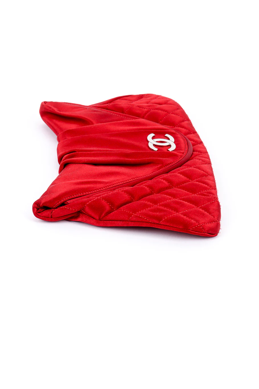 Quilted Satin Half Moon Clutch - Image 2