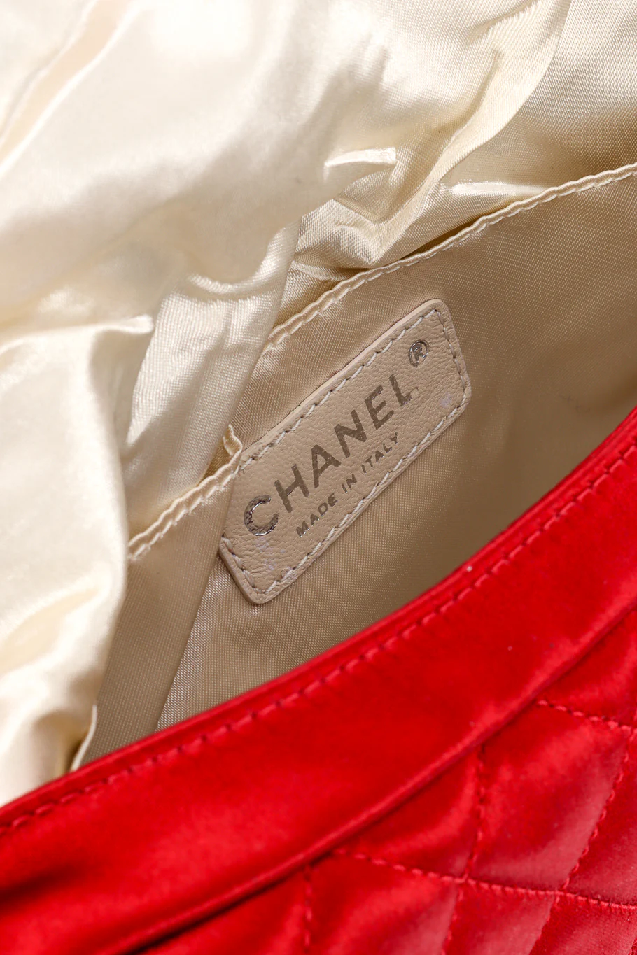Quilted Satin Half Moon Clutch - Image 8