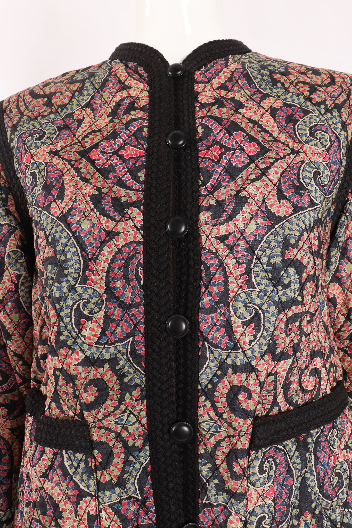 Quilted Silk Print Jacket - Image 4