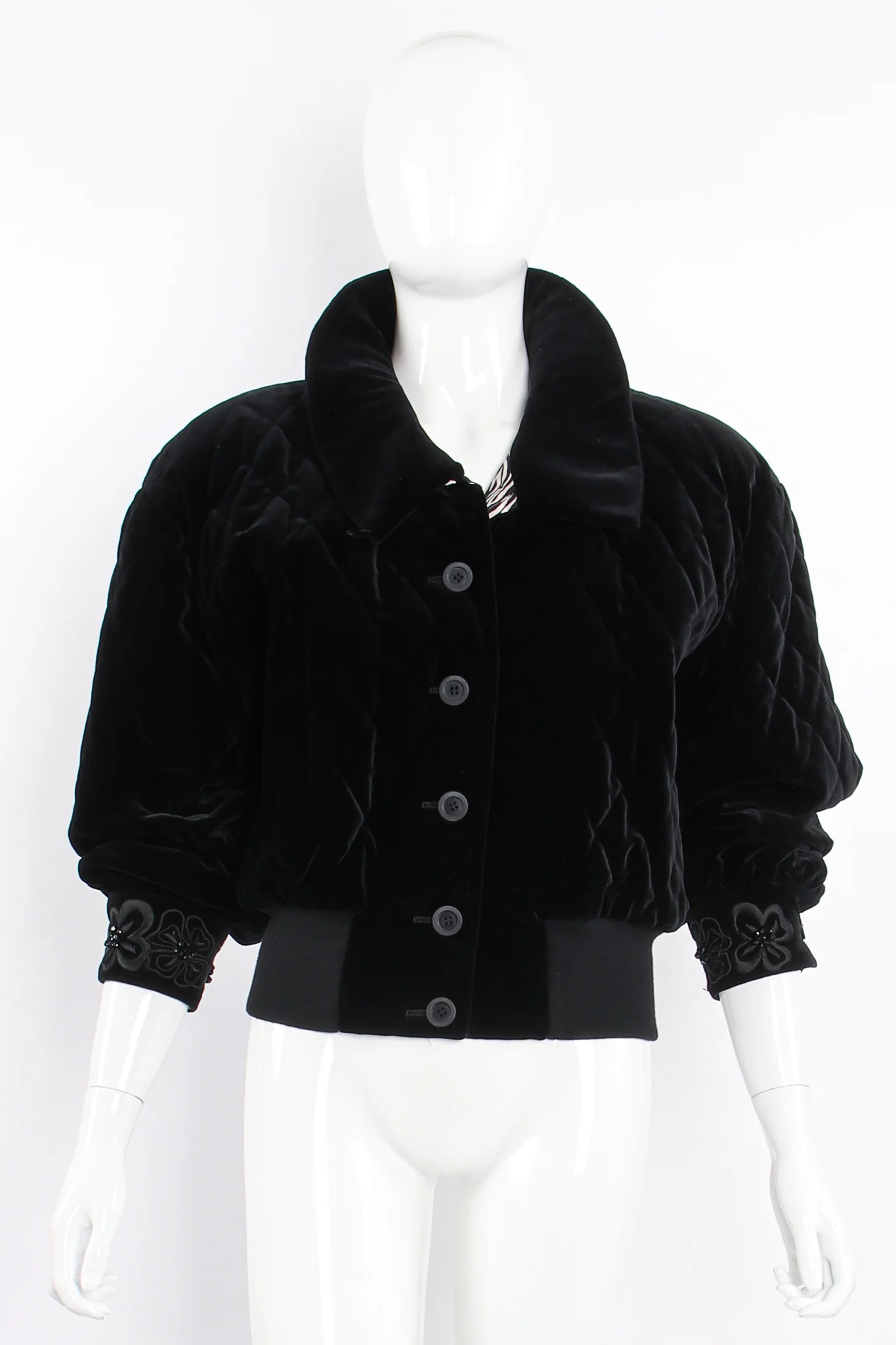 Quilted Velvet Embellished Bomber - Image 7