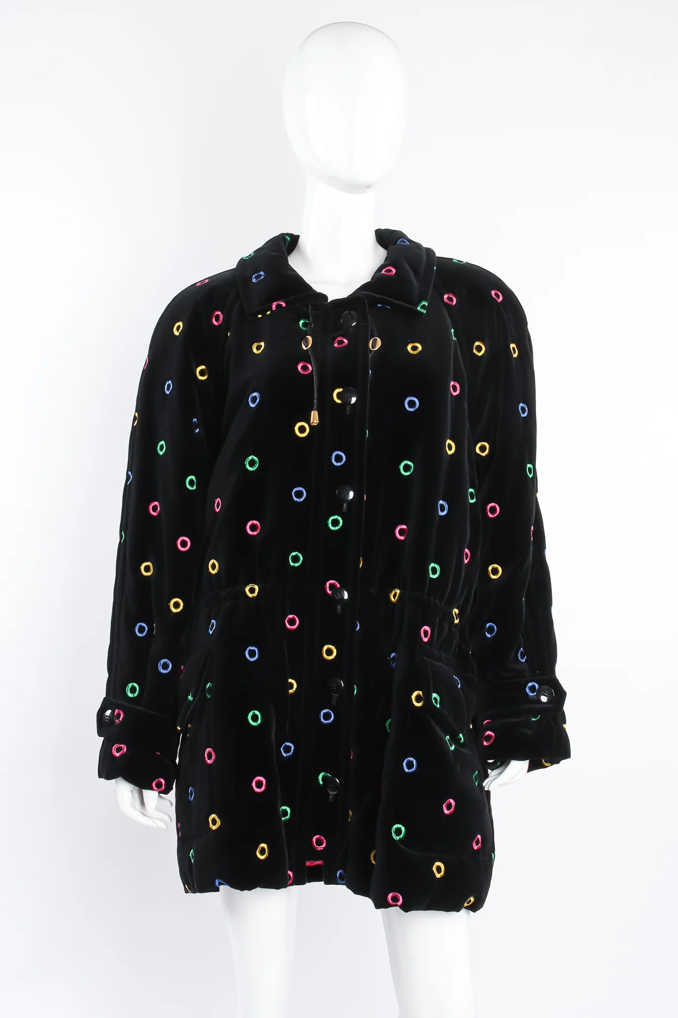 Quilted Velvet Rainbow Ring Parka - Image 4