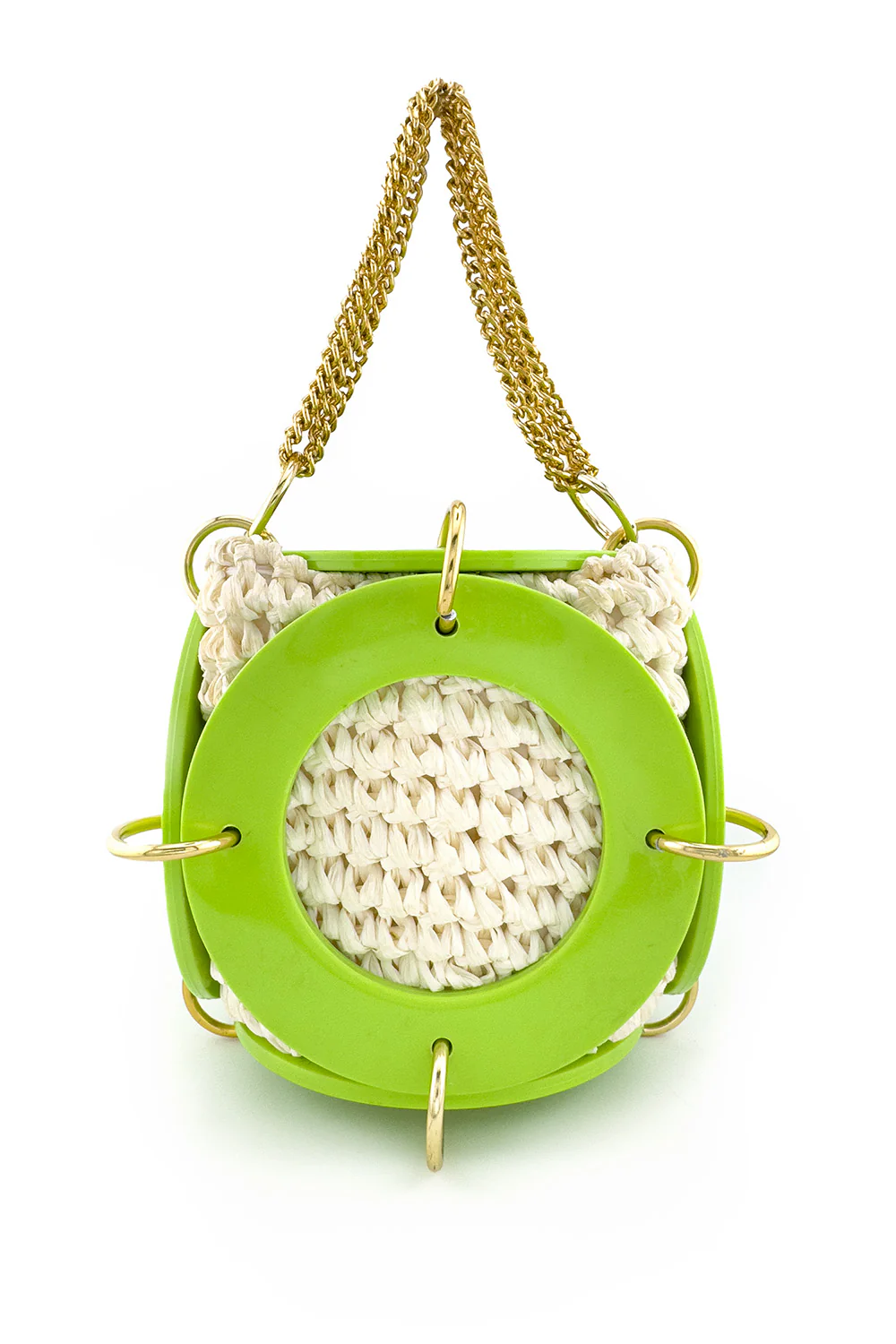Raffia Rings Box Bag