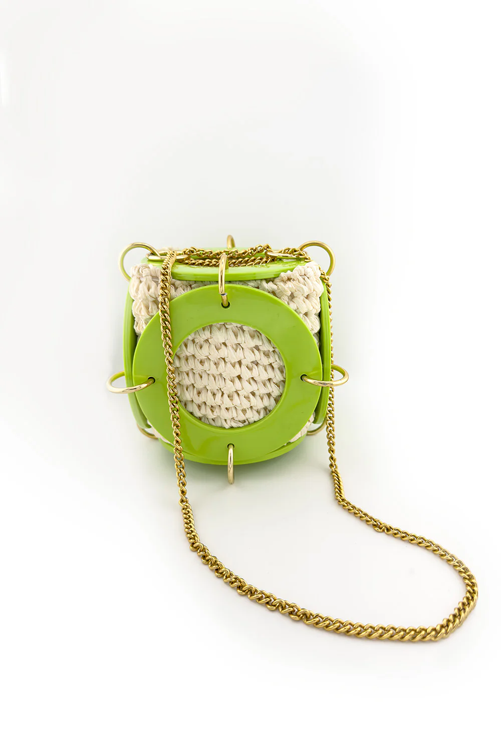 Raffia Rings Box Bag - Image 2
