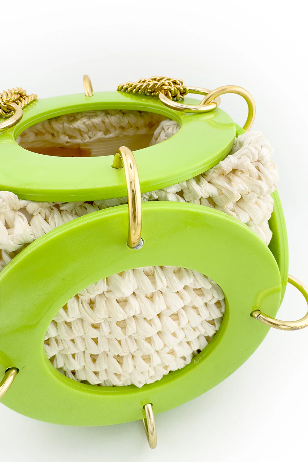 Raffia Rings Box Bag - Image 3