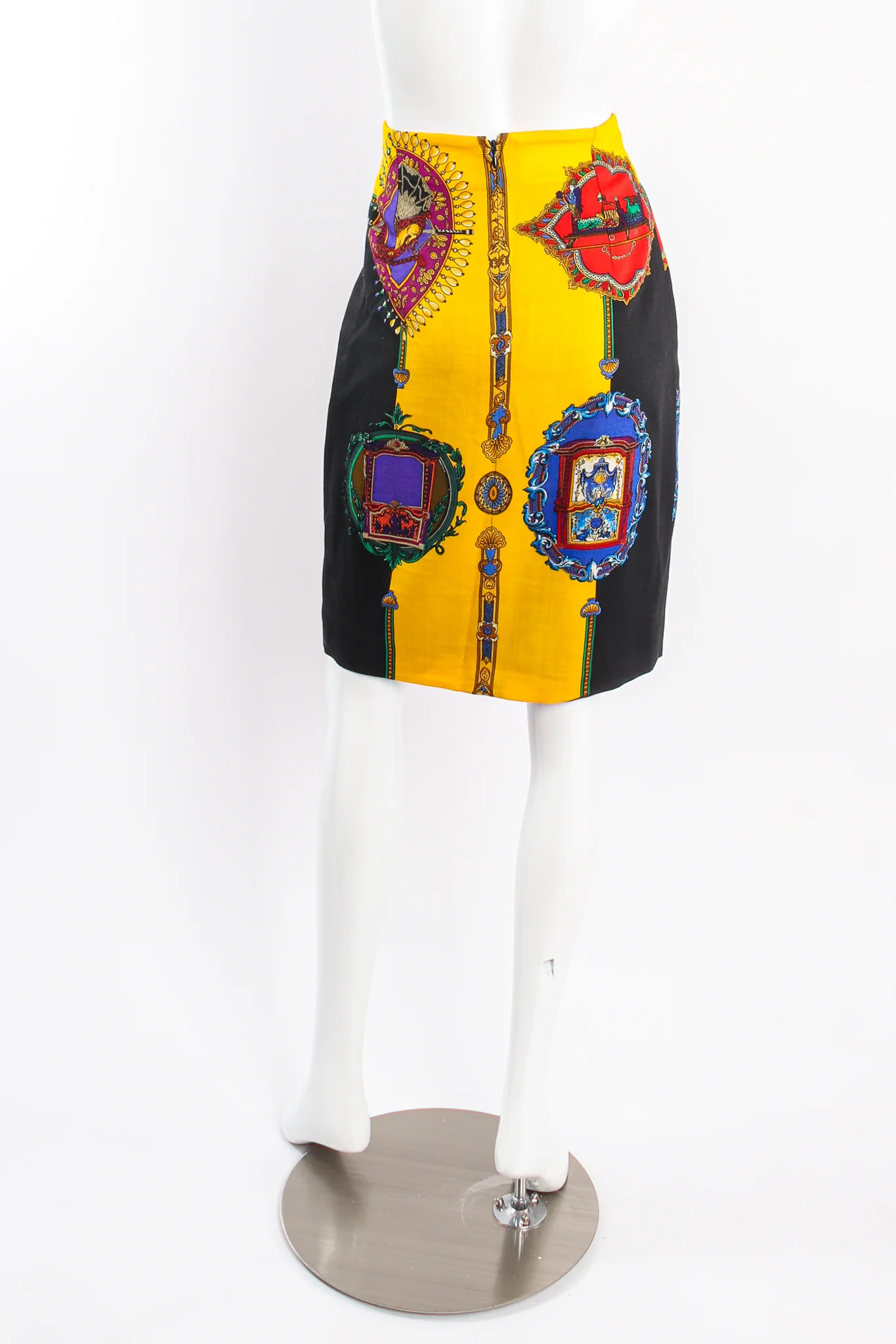 Rainbow Baroque Print Jacket & Skirt Suit - Image 10