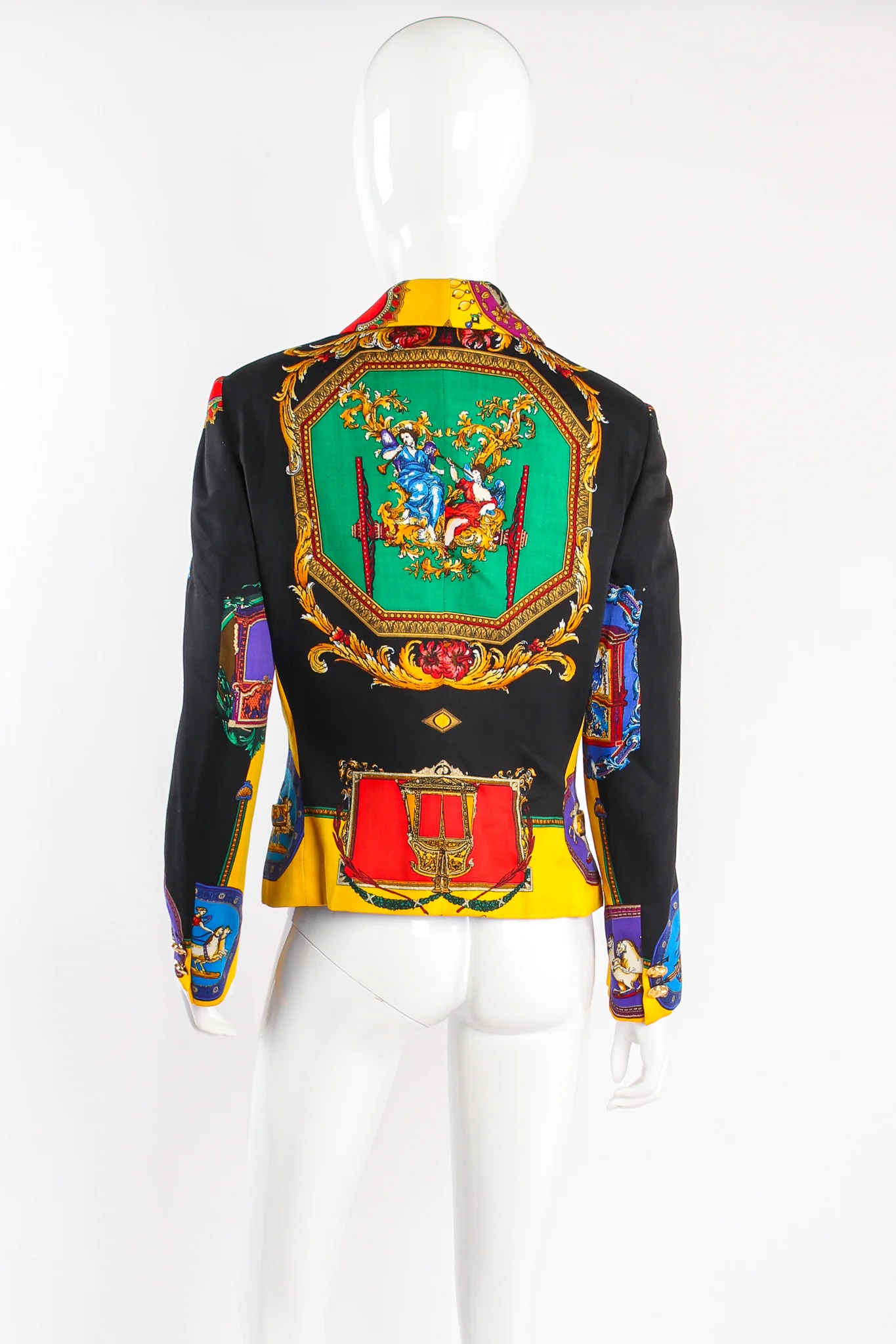 Rainbow Baroque Print Jacket & Skirt Suit - Image 7