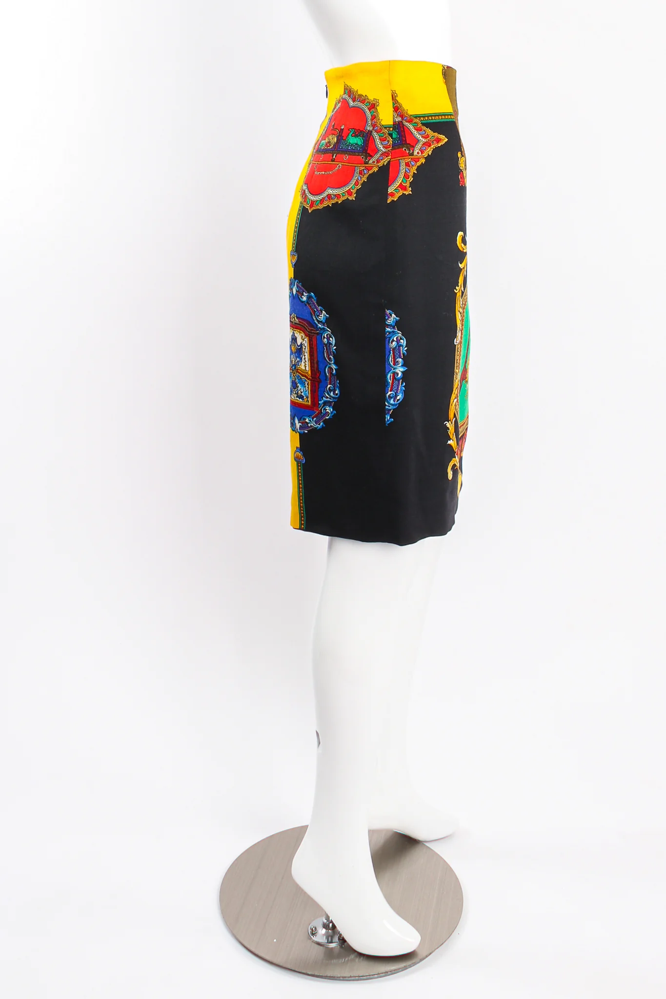 Rainbow Baroque Print Jacket & Skirt Suit - Image 9