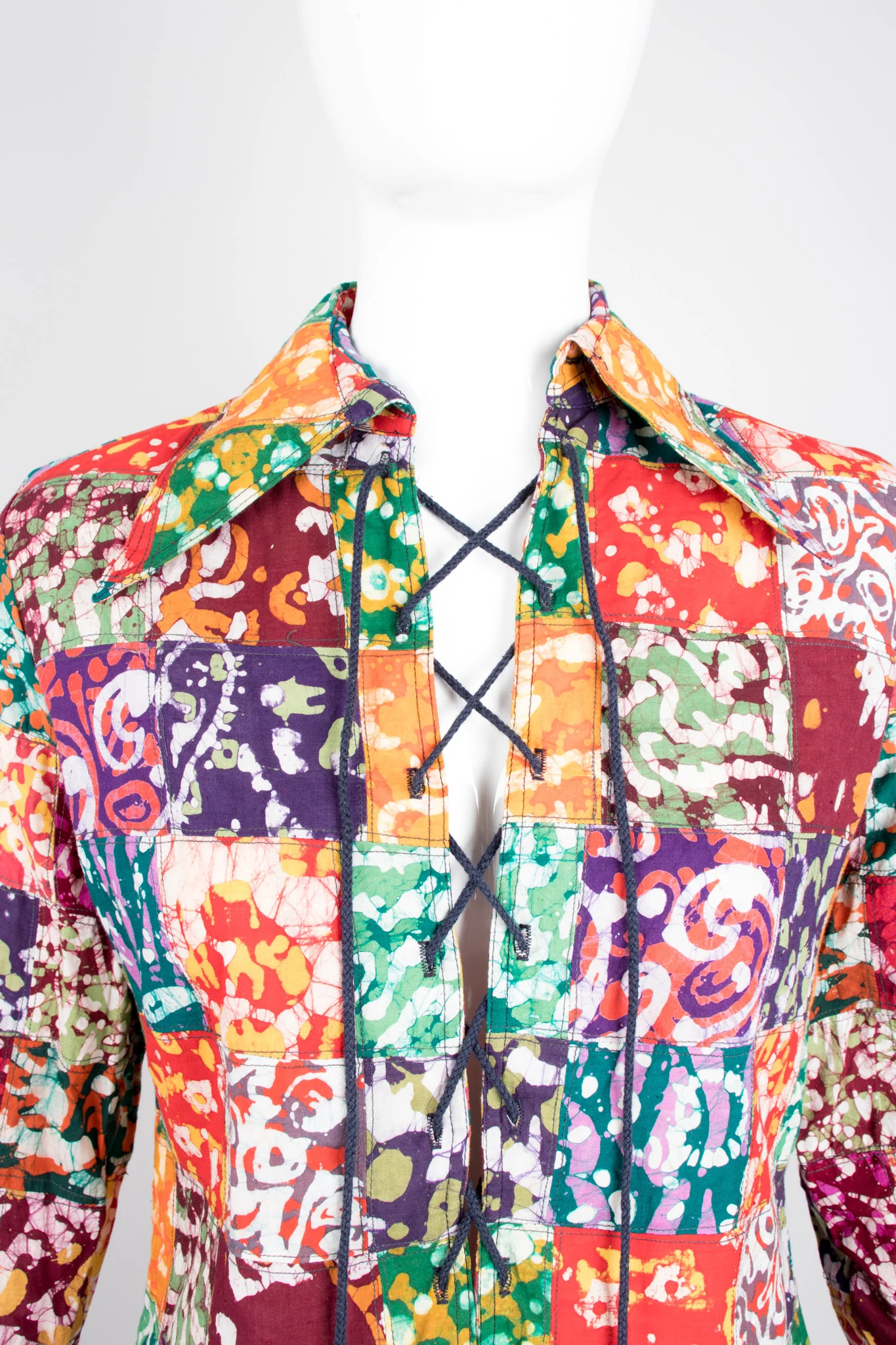 Rainbow Batik Patchwork Shirt - Image 8