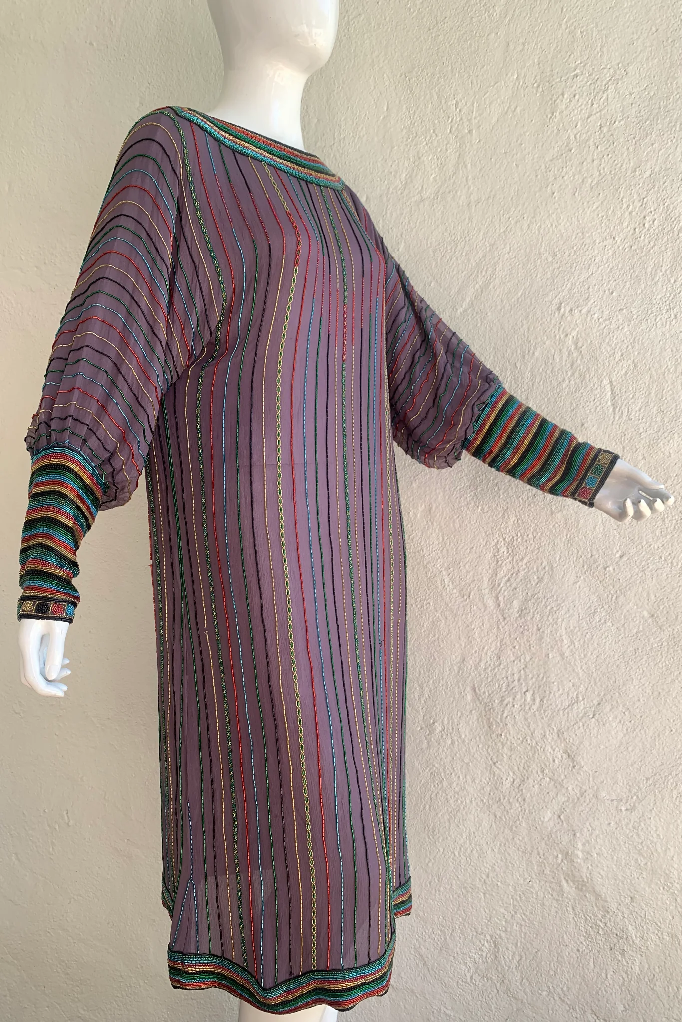 Rainbow Beaded Midi Dress - Image 2