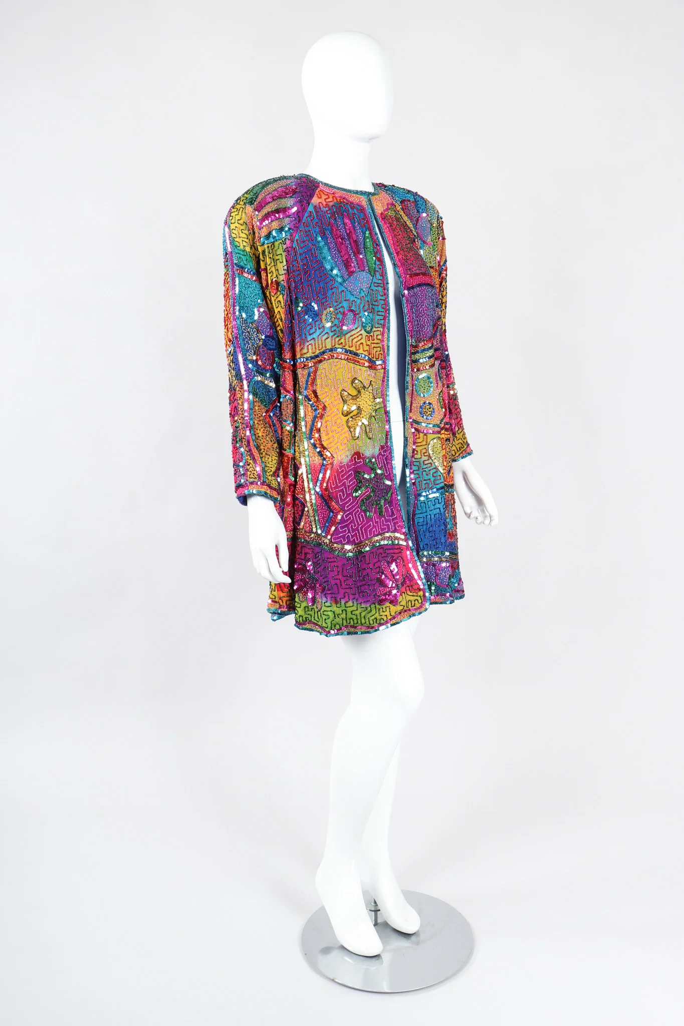 Rainbow Beaded Swing Coat - Image 2