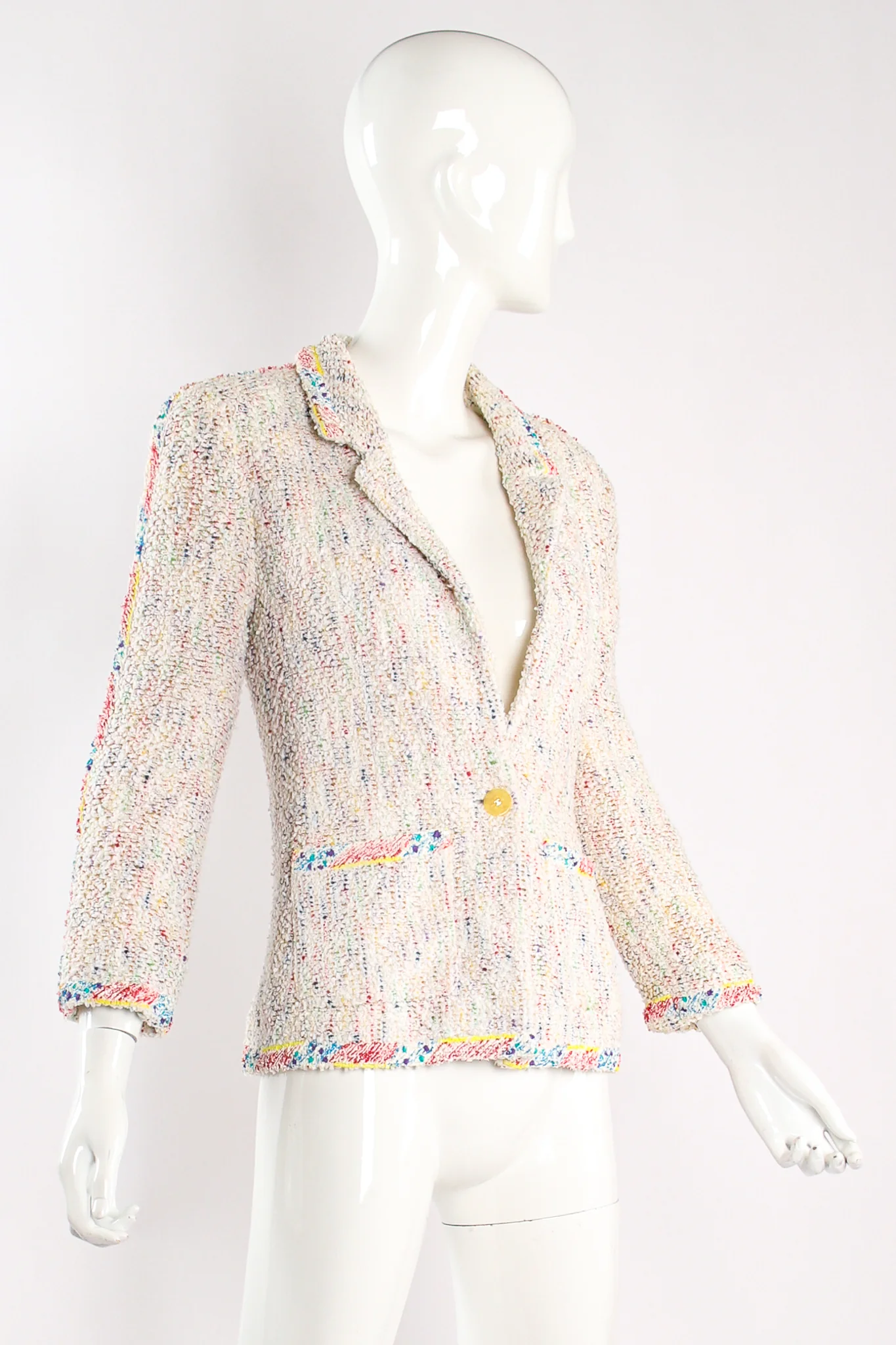 1999 S/S Rainbow Bouclé Jacket & Skirt Set - Image 7