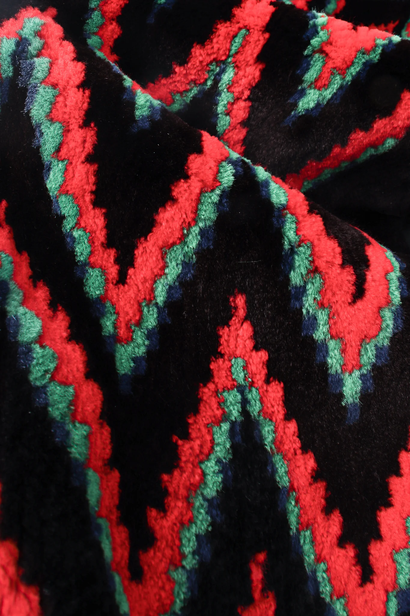Rainbow Chevron Blanket Stripe Fur Coat - Image 10
