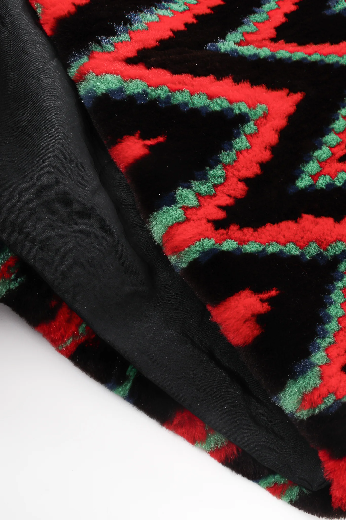Rainbow Chevron Blanket Stripe Fur Coat - Image 11