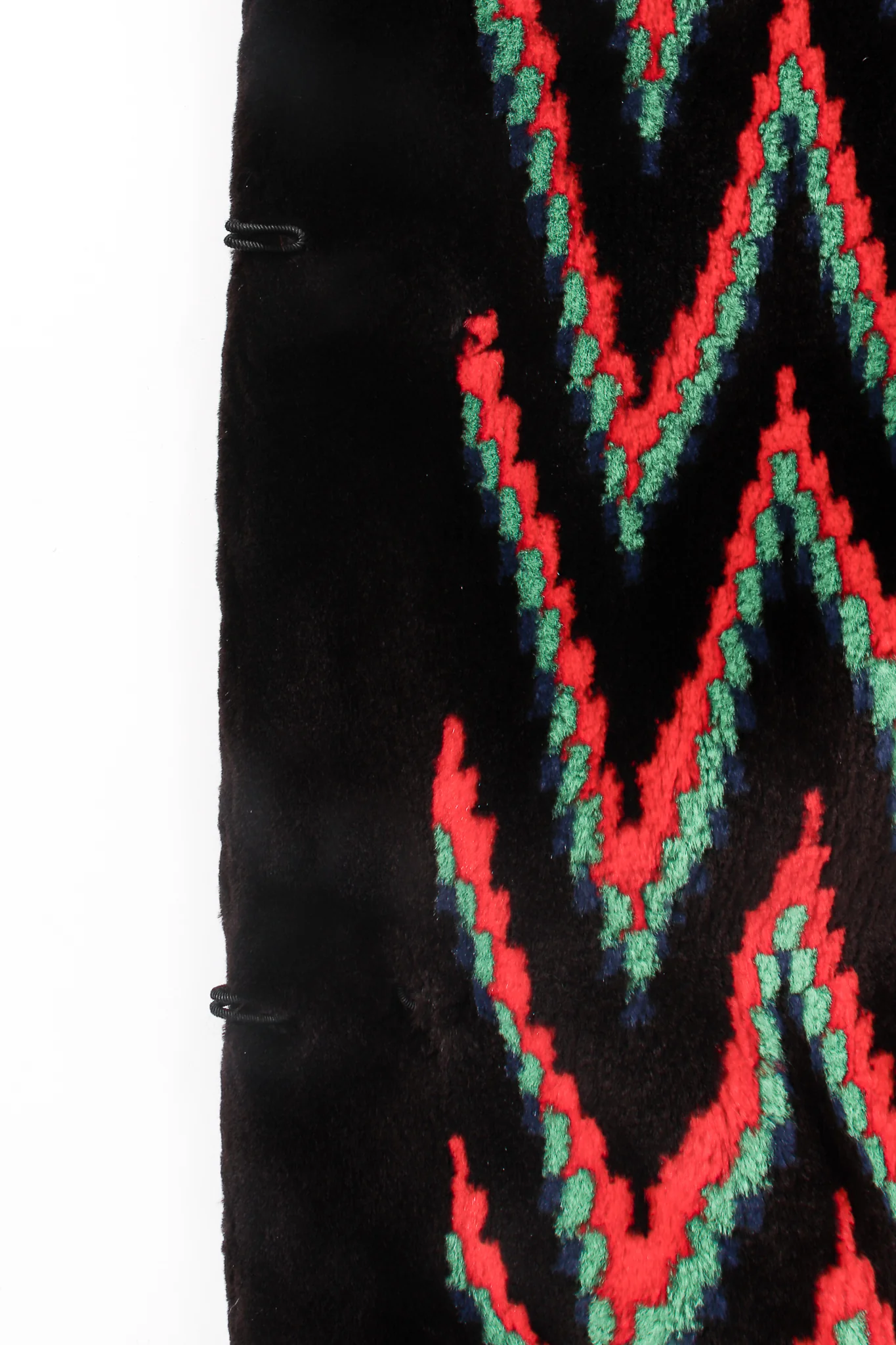 Rainbow Chevron Blanket Stripe Fur Coat - Image 12