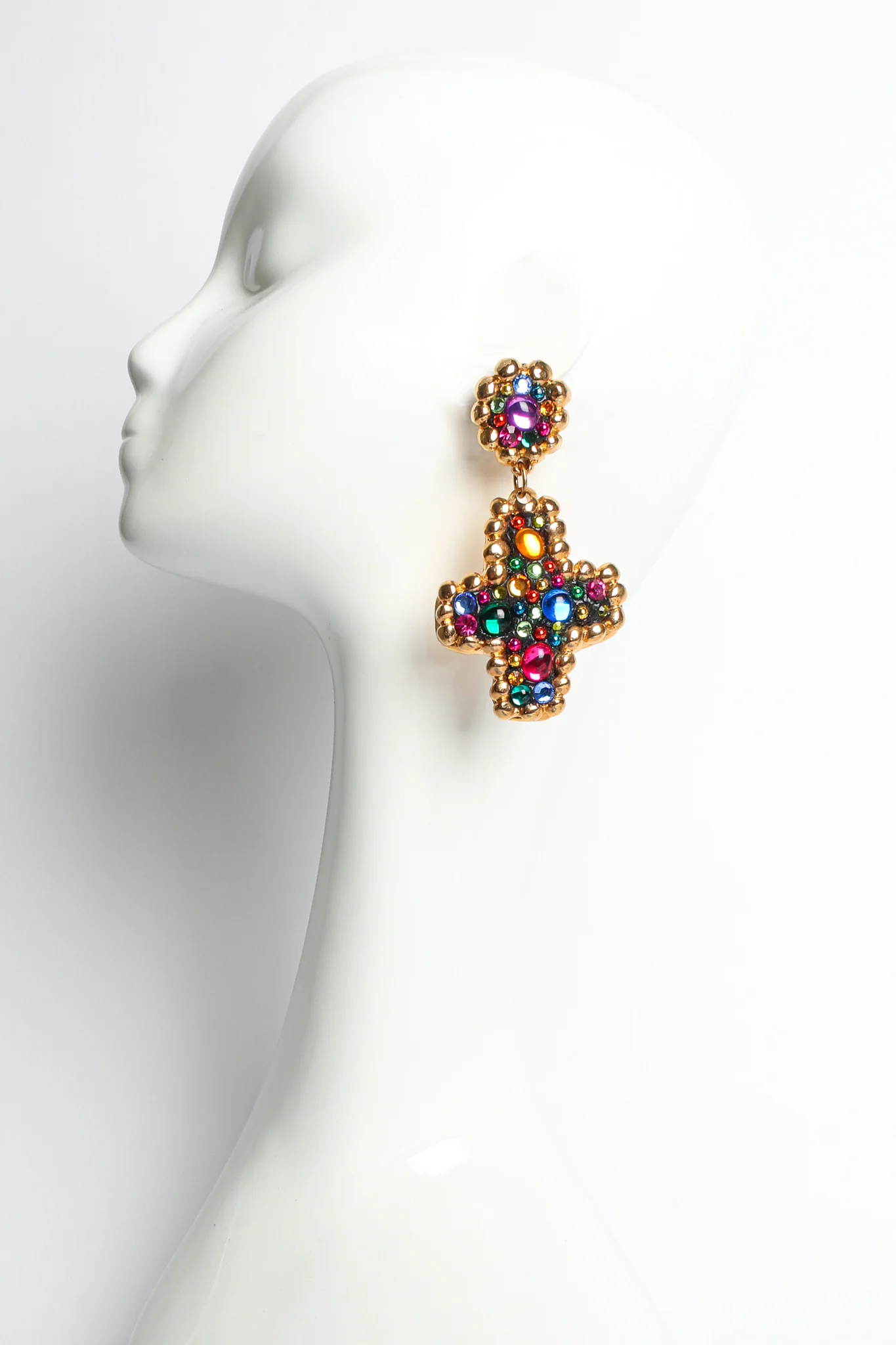 Rainbow Cross Drop Earrings - Image 2