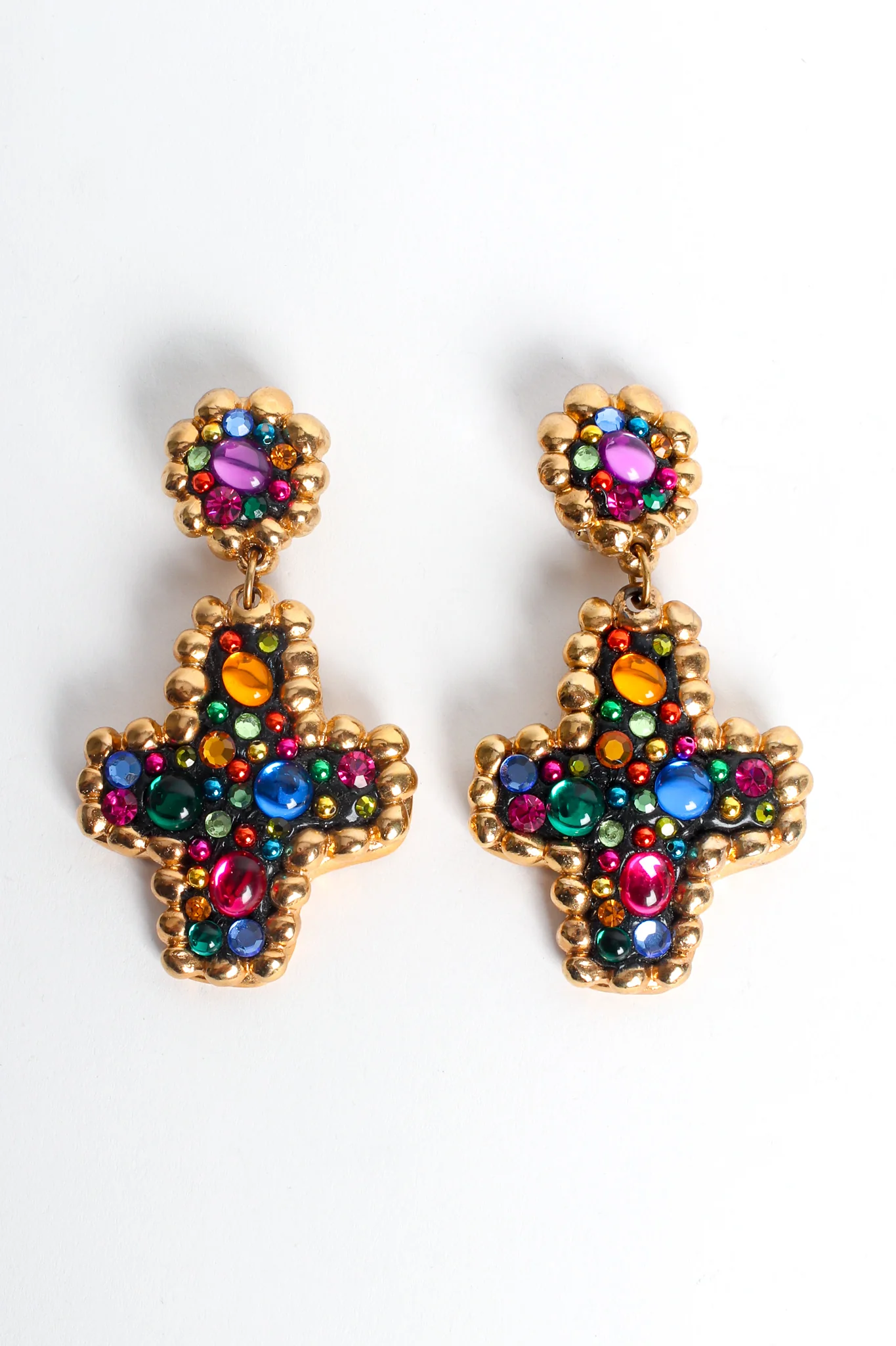 Rainbow Cross Drop Earrings - Image 5