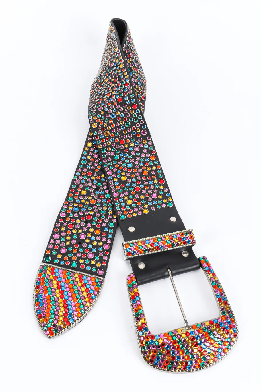 Rainbow Crystal Studded Leather Belt - Image 5