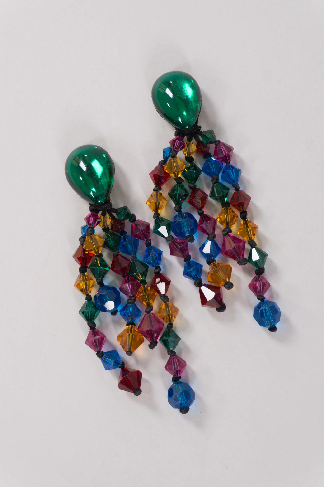 Rainbow Crystal Waterfall Earrings - Image 4