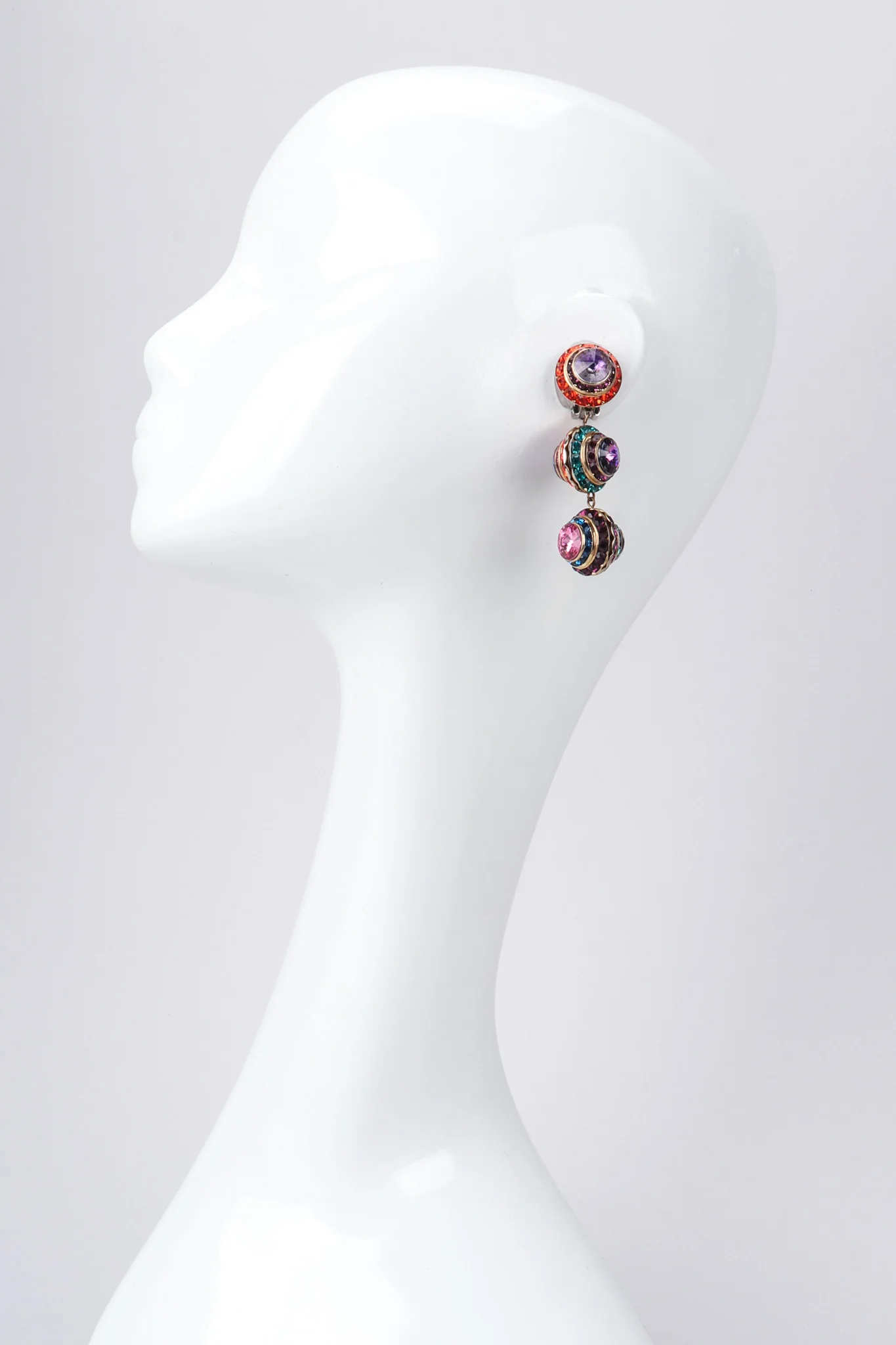 Rainbow Disco Ball Drop Earrings - Image 2