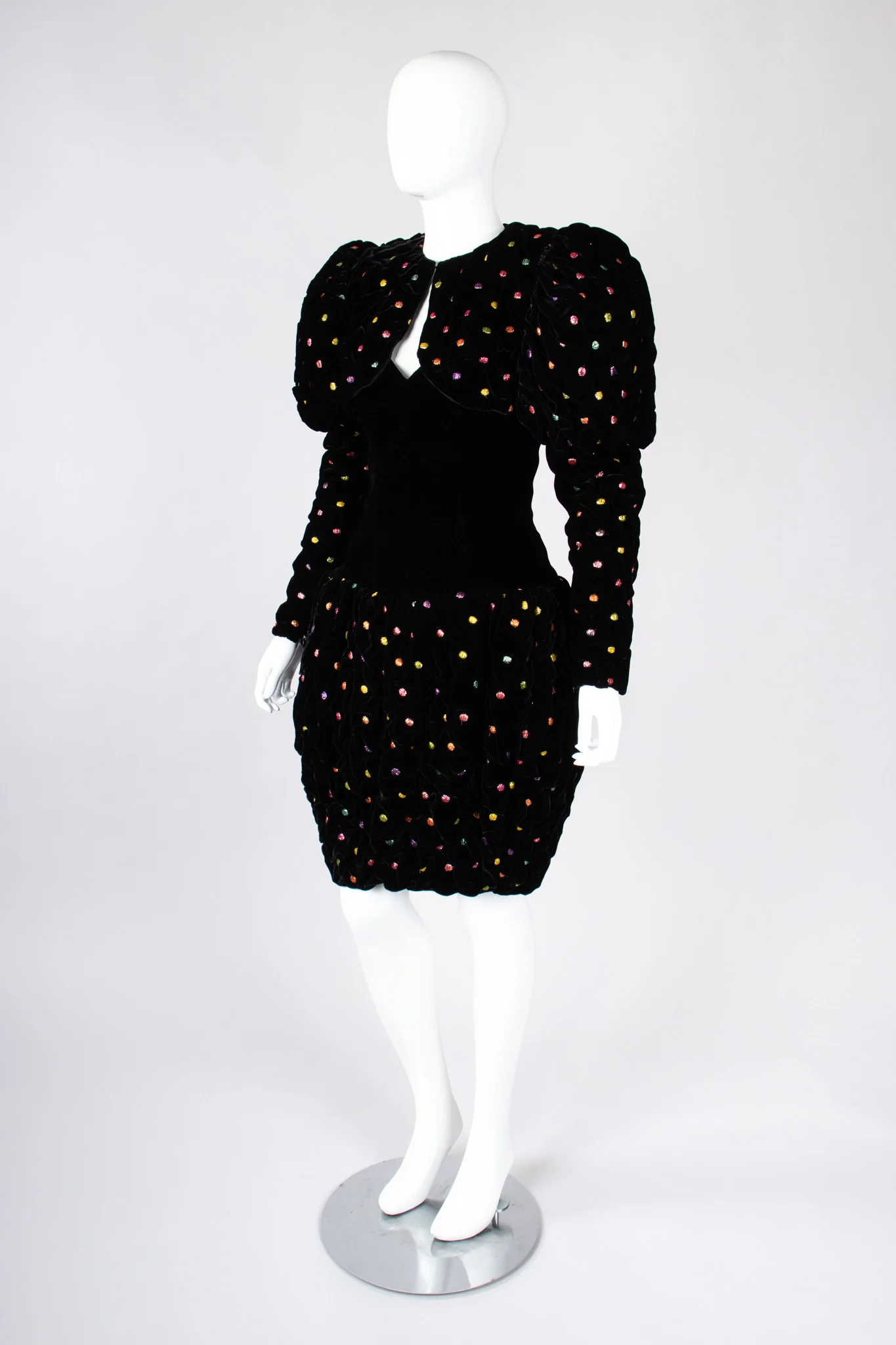 Rainbow Dot Bubble Dress & Jacket Set - Image 3