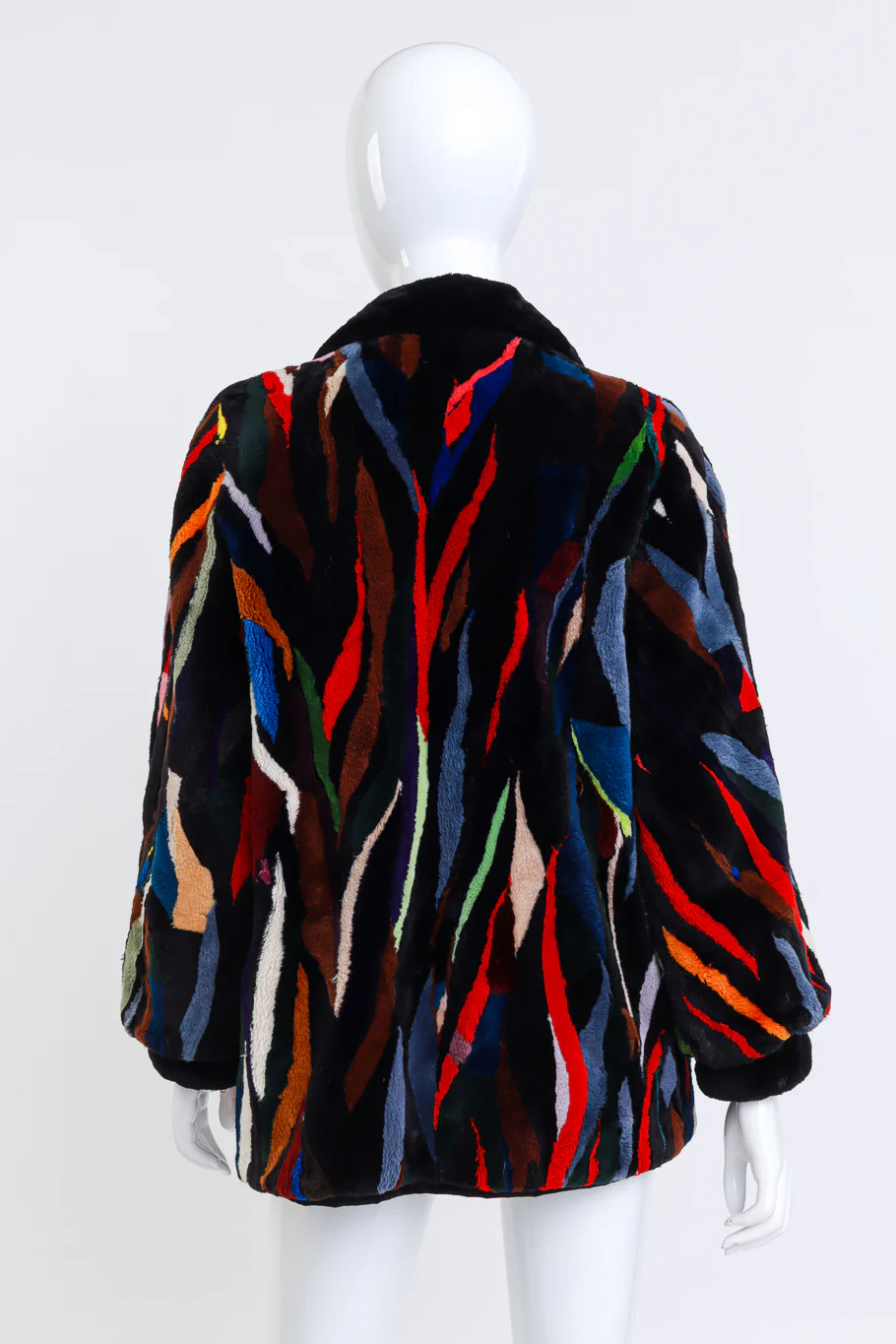 Rainbow Flames Fur Jacket - Image 5
