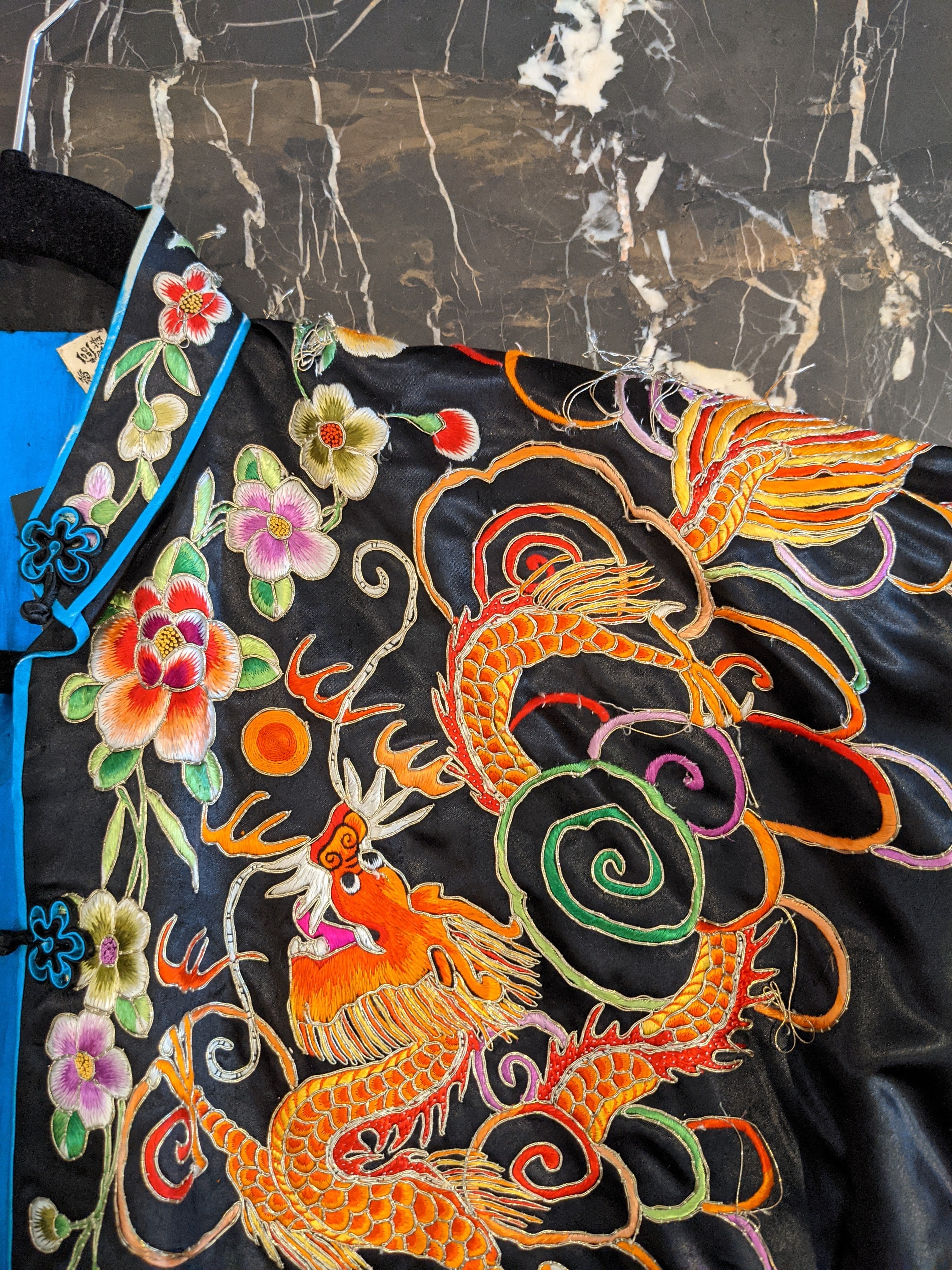 Rainbow Floral Dragon Embroidered Chinese Jacket - Image 3