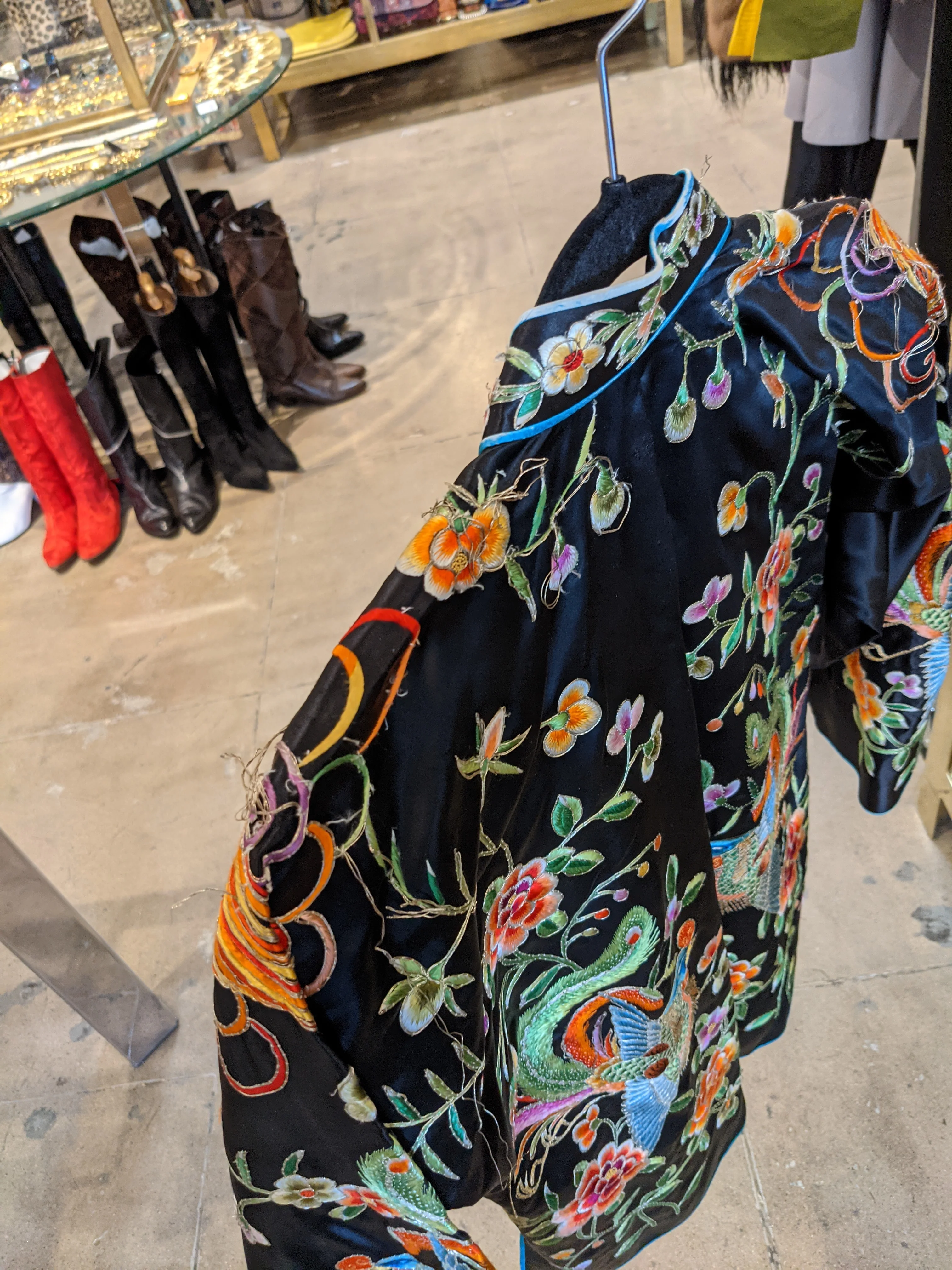 Rainbow Floral Dragon Embroidered Chinese Jacket - Image 4
