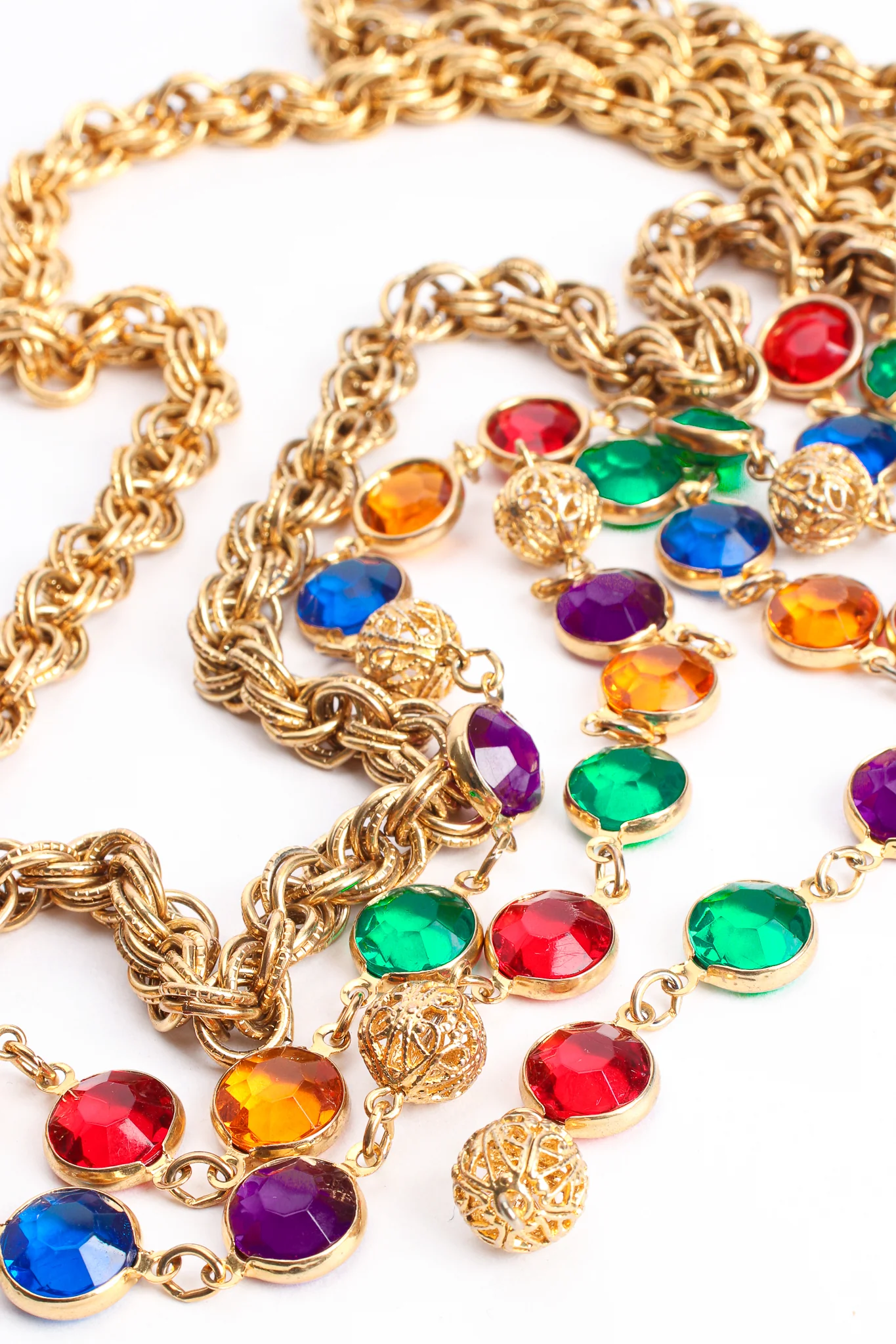 Rainbow Glass Chain Belt