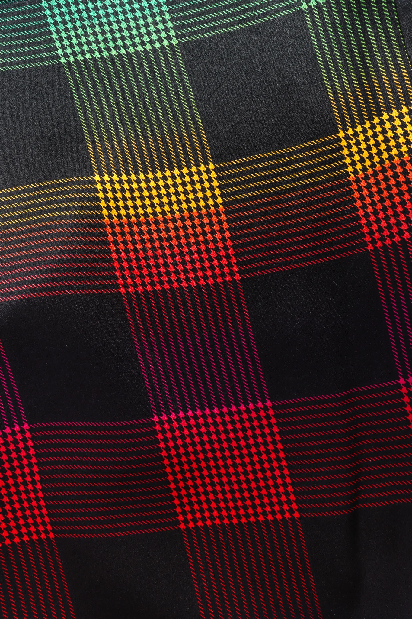 Rainbow Houndstooth Plaid Silk Blouse - Image 5