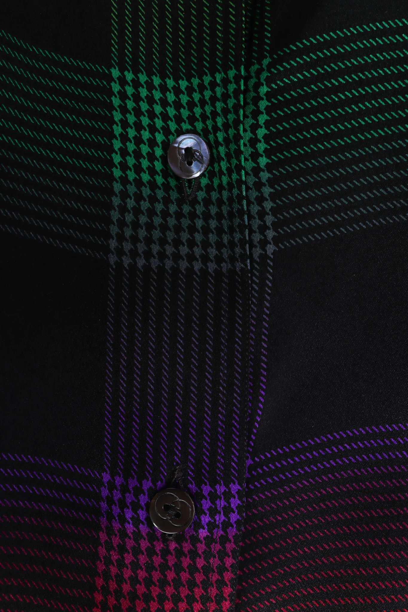 Rainbow Houndstooth Plaid Silk Blouse - Image 6