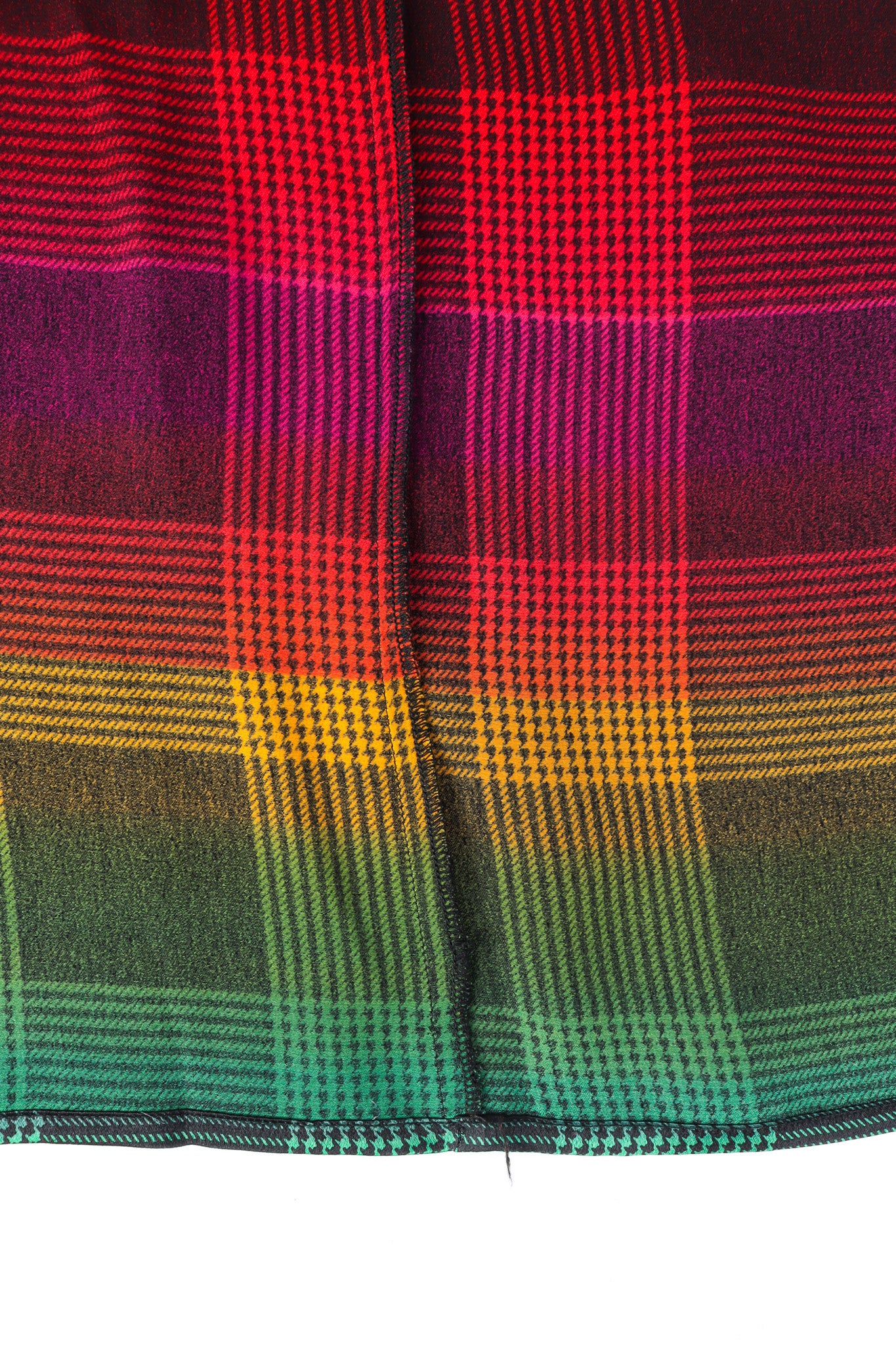 Rainbow Houndstooth Plaid Silk Blouse - Image 9